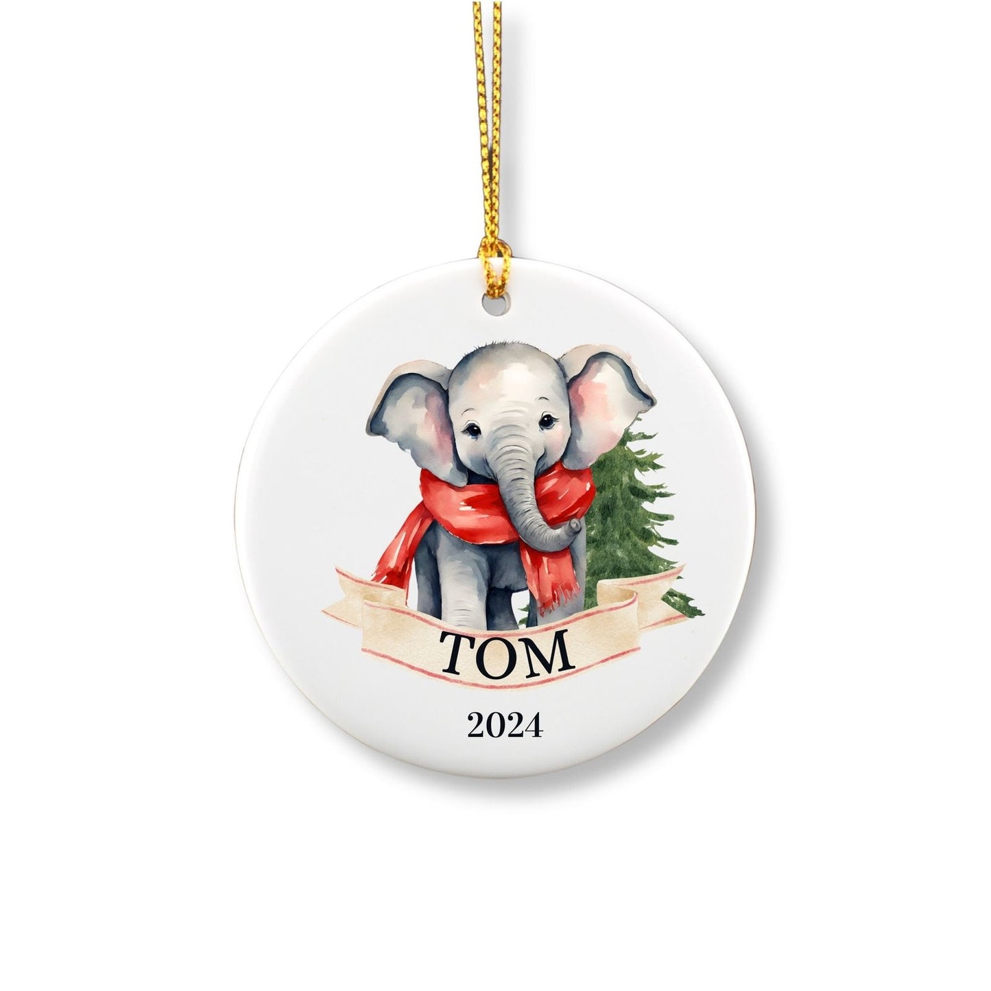 Personalized Elephant Ornament For Boys image 0