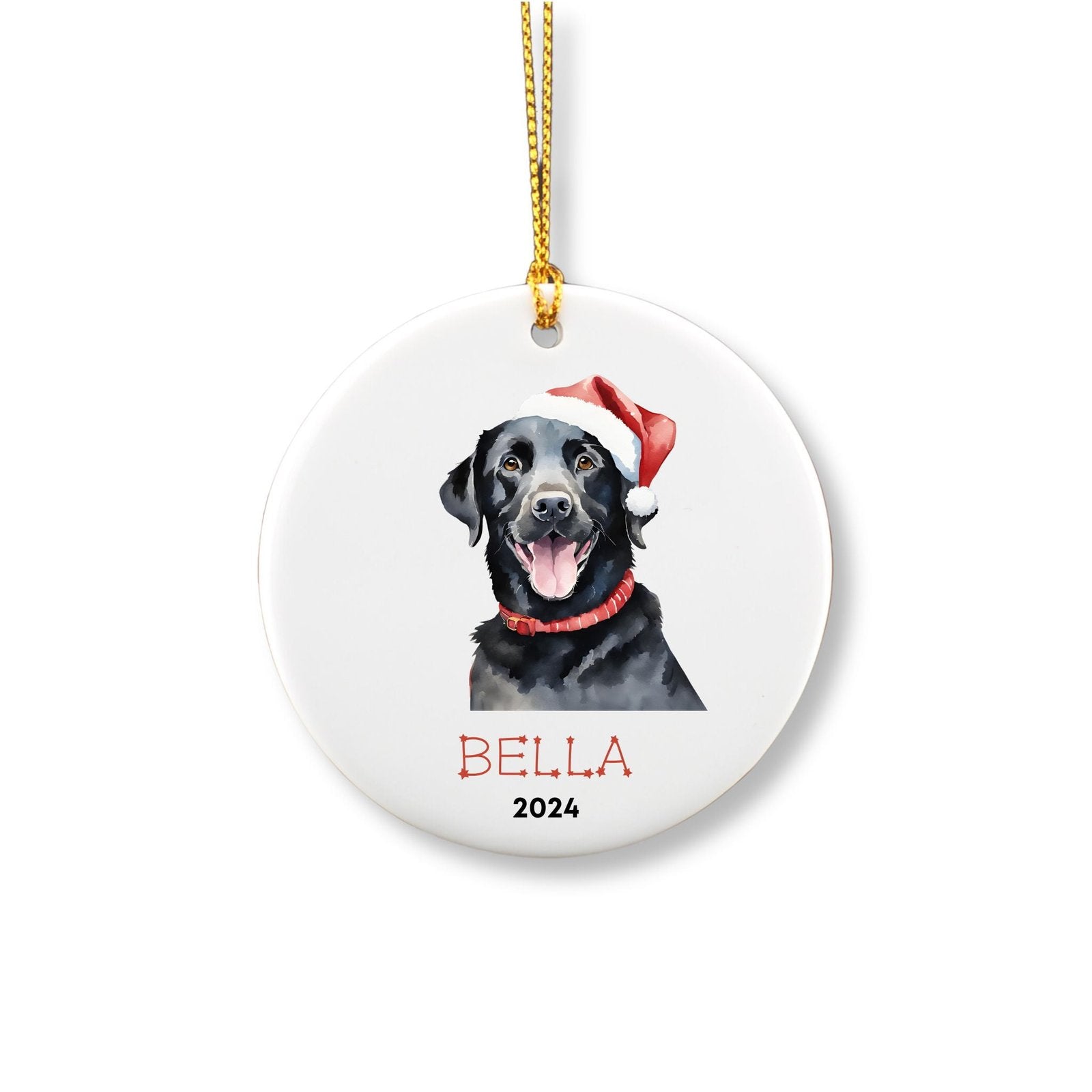 Personalized Labrador Ornament - Black image