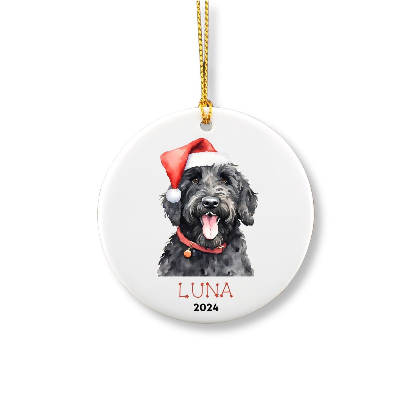 Personalized Labradoodle Ornament - Black image