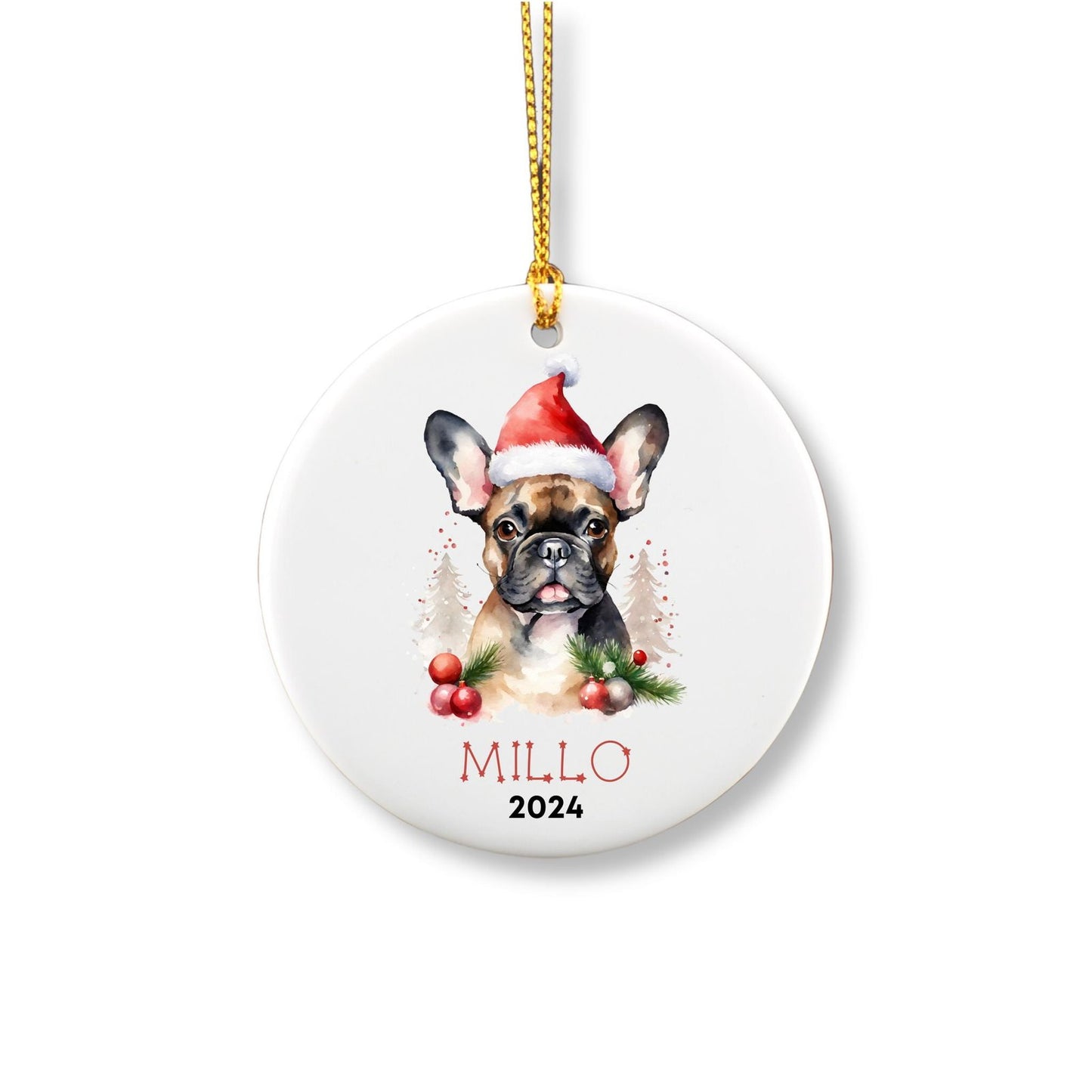 Personalized French Bulldog Ornament - Brown image