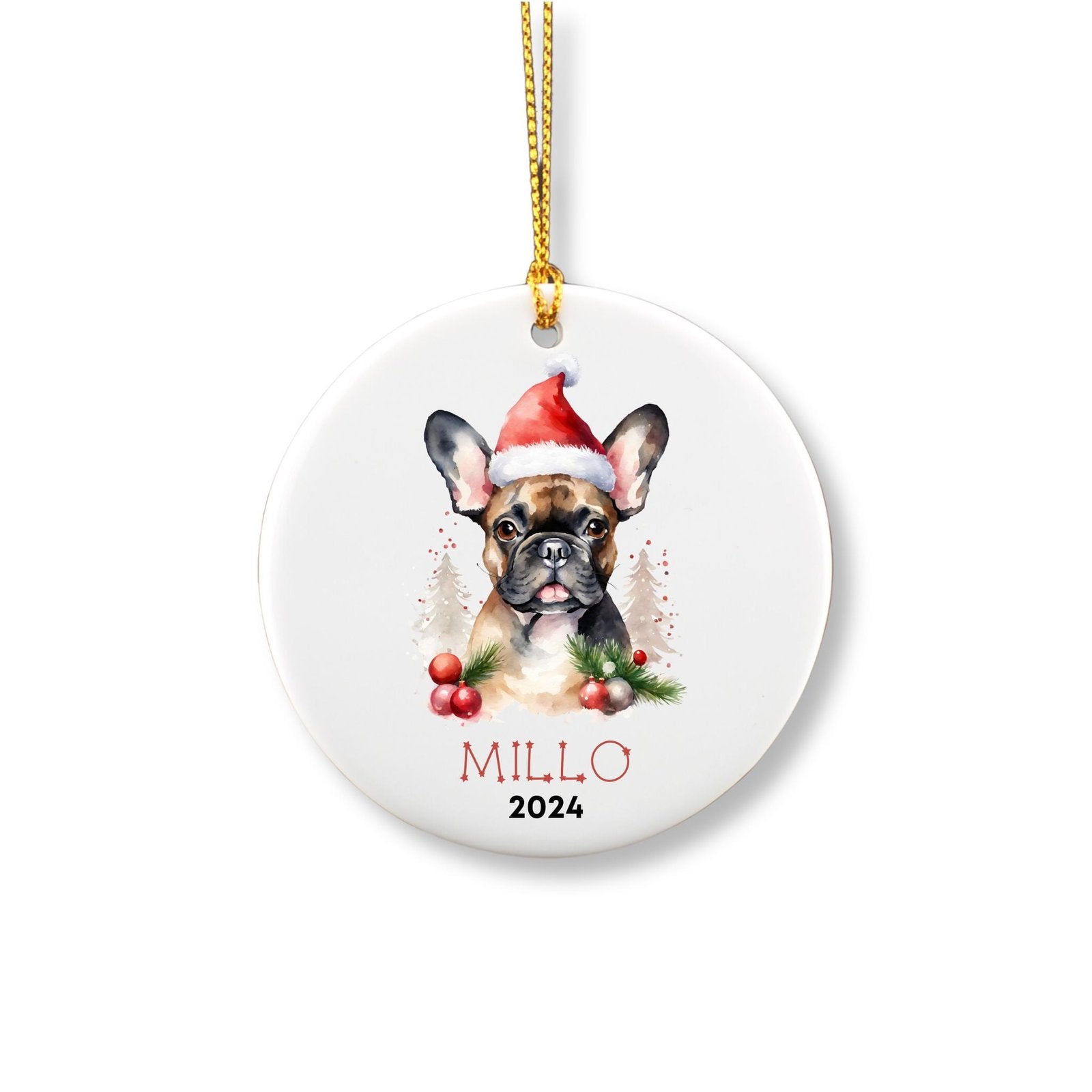 Personalized French Bulldog Ornament - Brown image