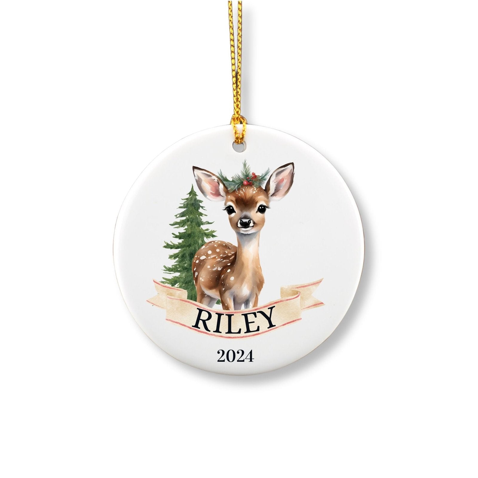 Personalized Fawn Ornament image 0