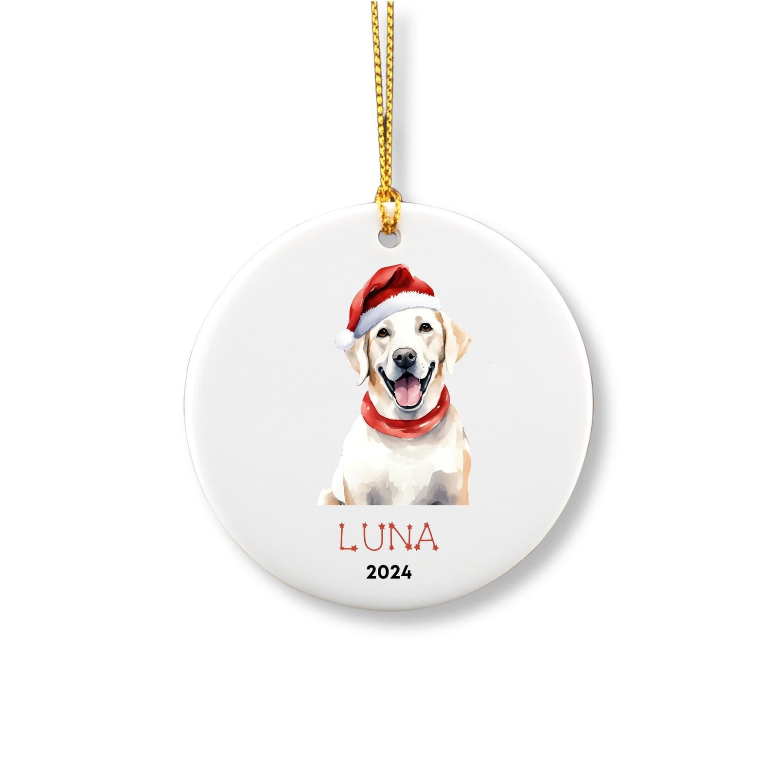 Personalized Labrador Ornament - White image