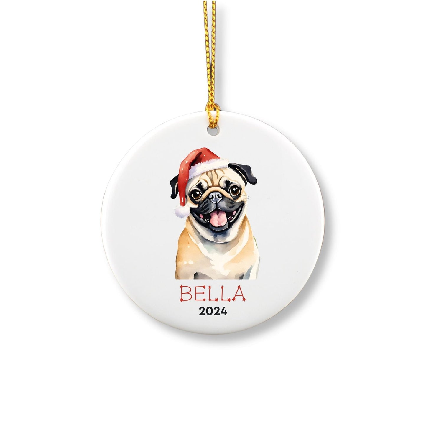 Personalized Pug Ornament image 0