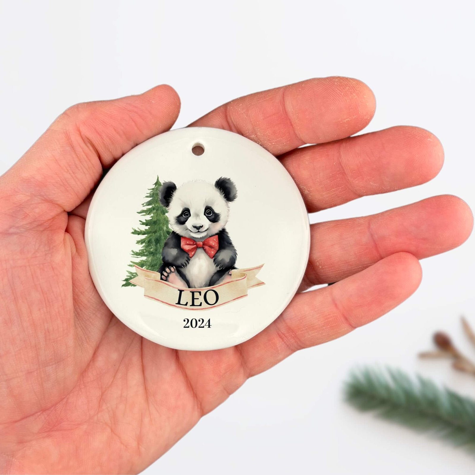 Personalized Panda Ornament image 3