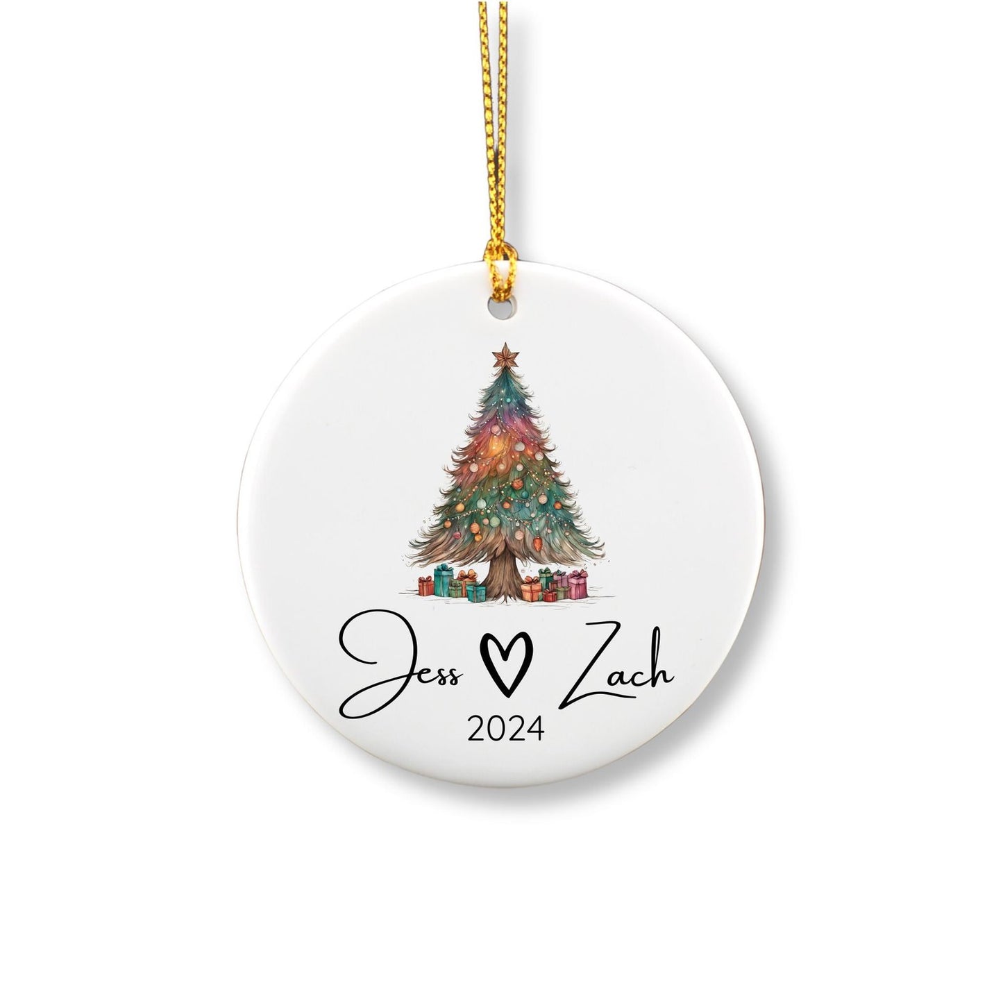 Personalized Bohemian Christmas Tree Ornament image 1