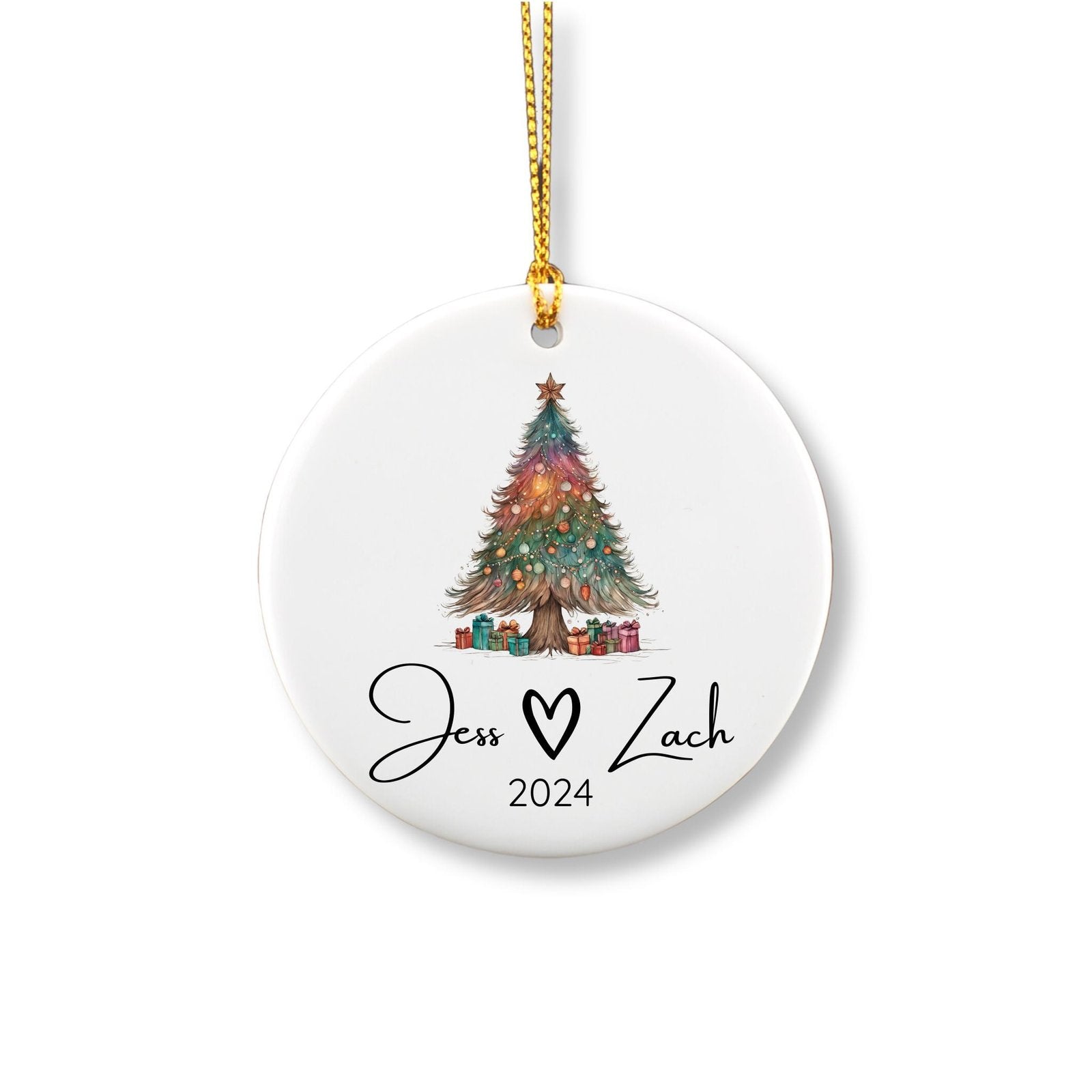 Personalized Bohemian Christmas Tree Ornament image 1