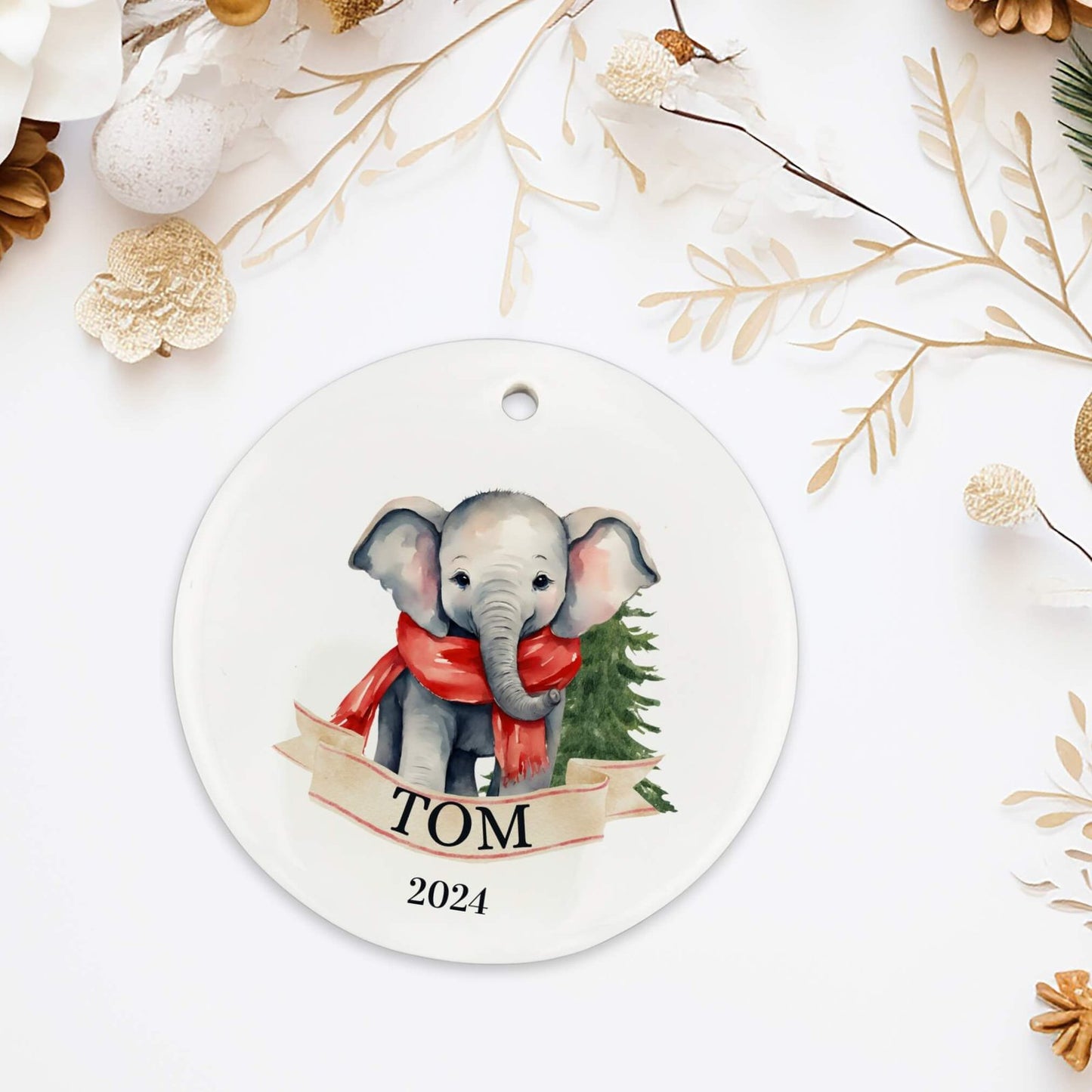 Personalized Elephant Ornament For Boys image 2