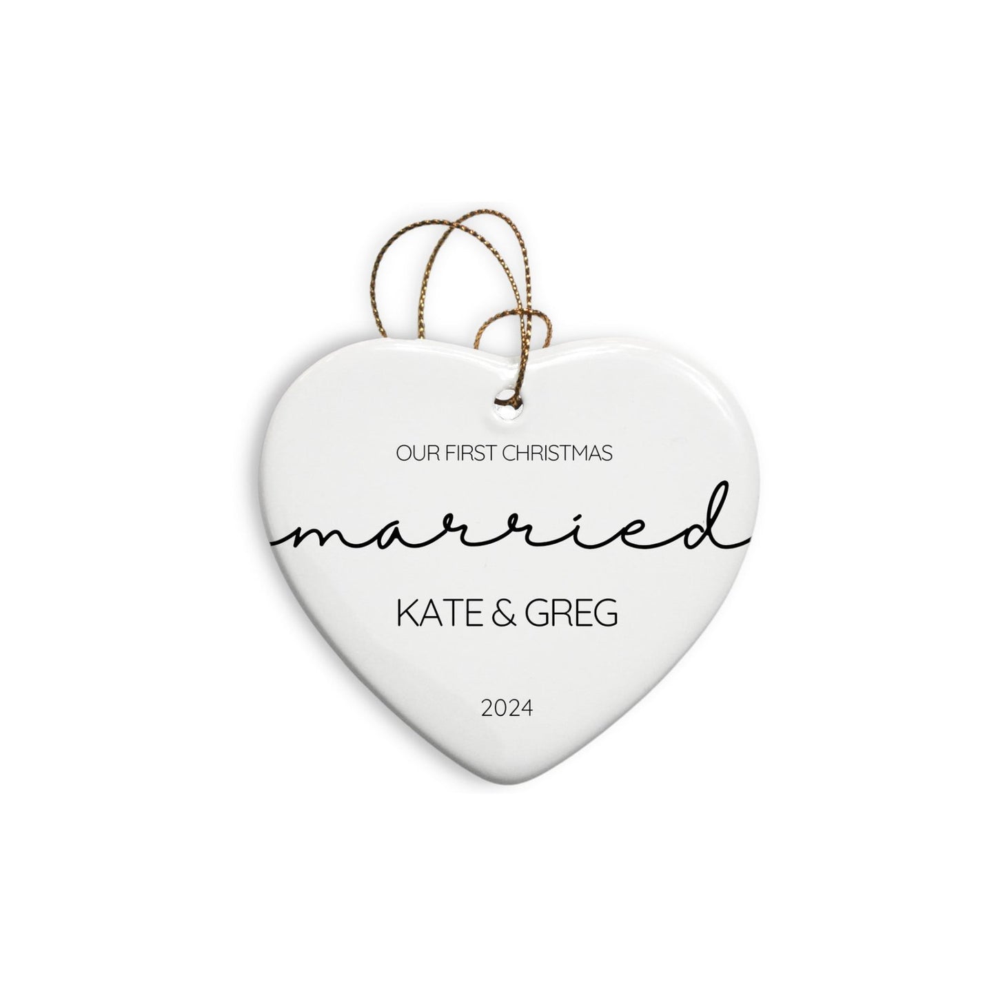 Personalized Married Ornament - Heart image