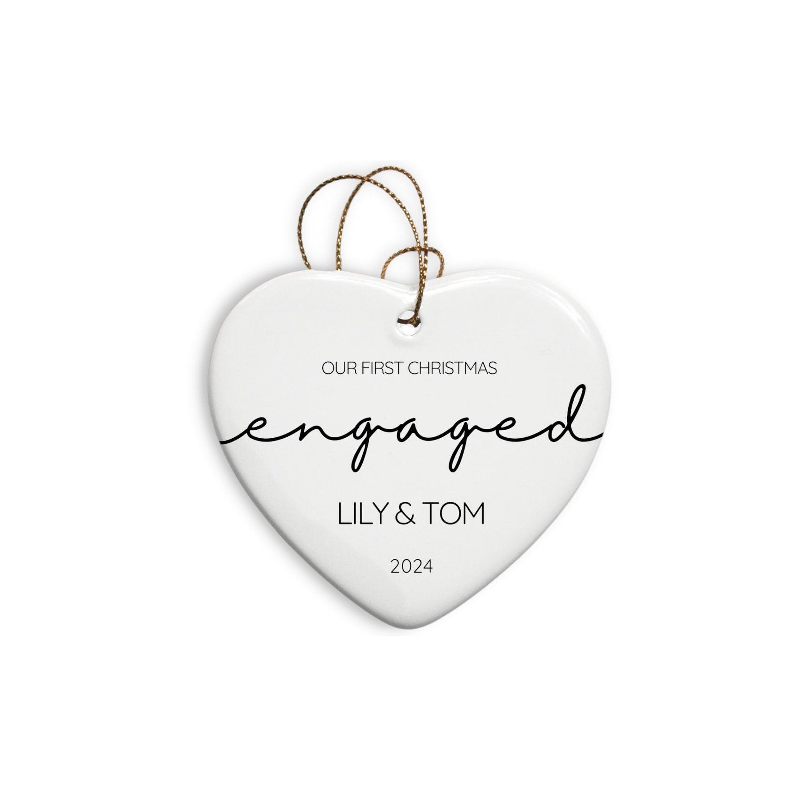 Engagement Ornament Personalized - Heart image