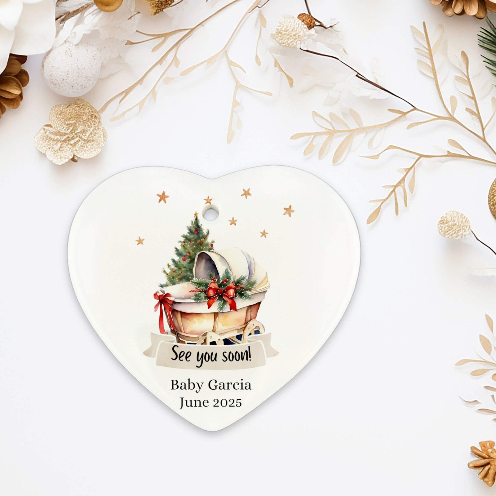 Personalized Pregnancy Announcement Ornament image 2