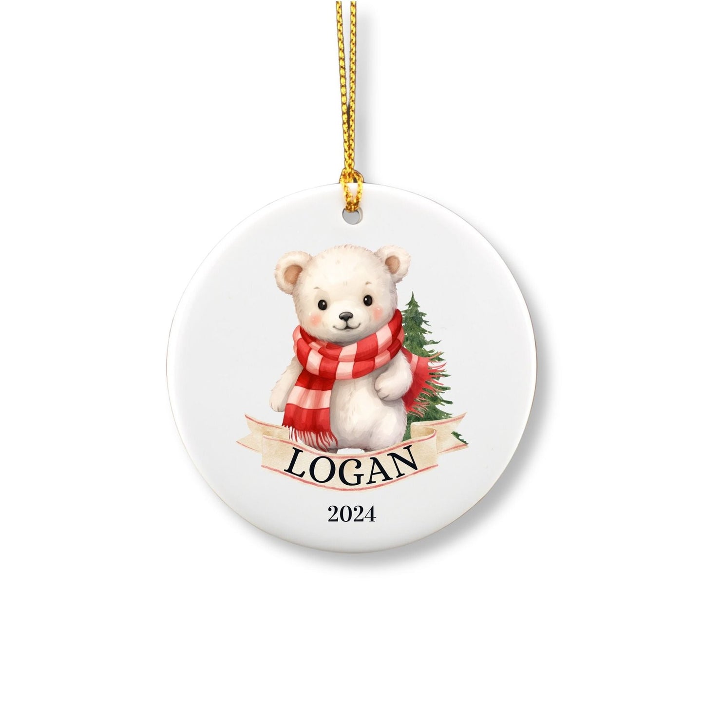 Personalized Polar Bear Ornament image 0