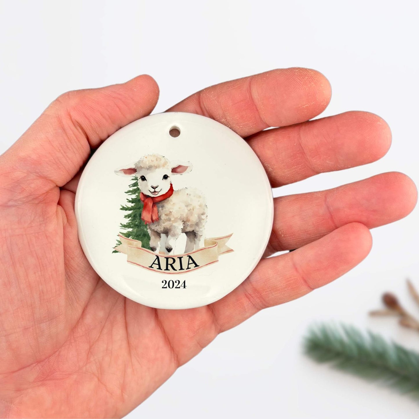 Personalized Lamb Ornament image 3