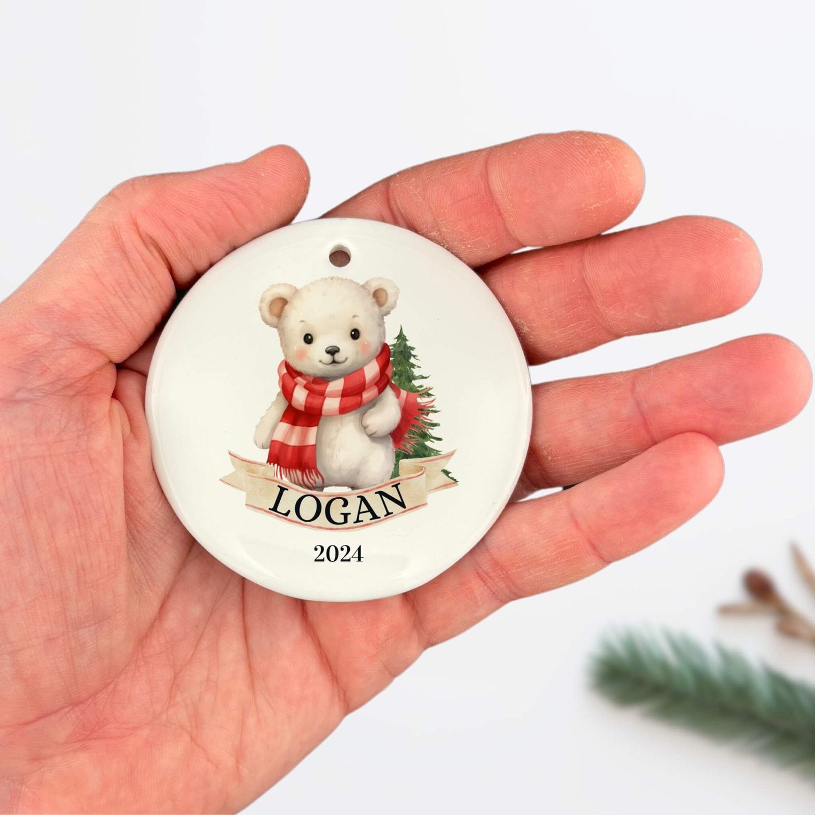 Personalized Polar Bear Ornament image 3