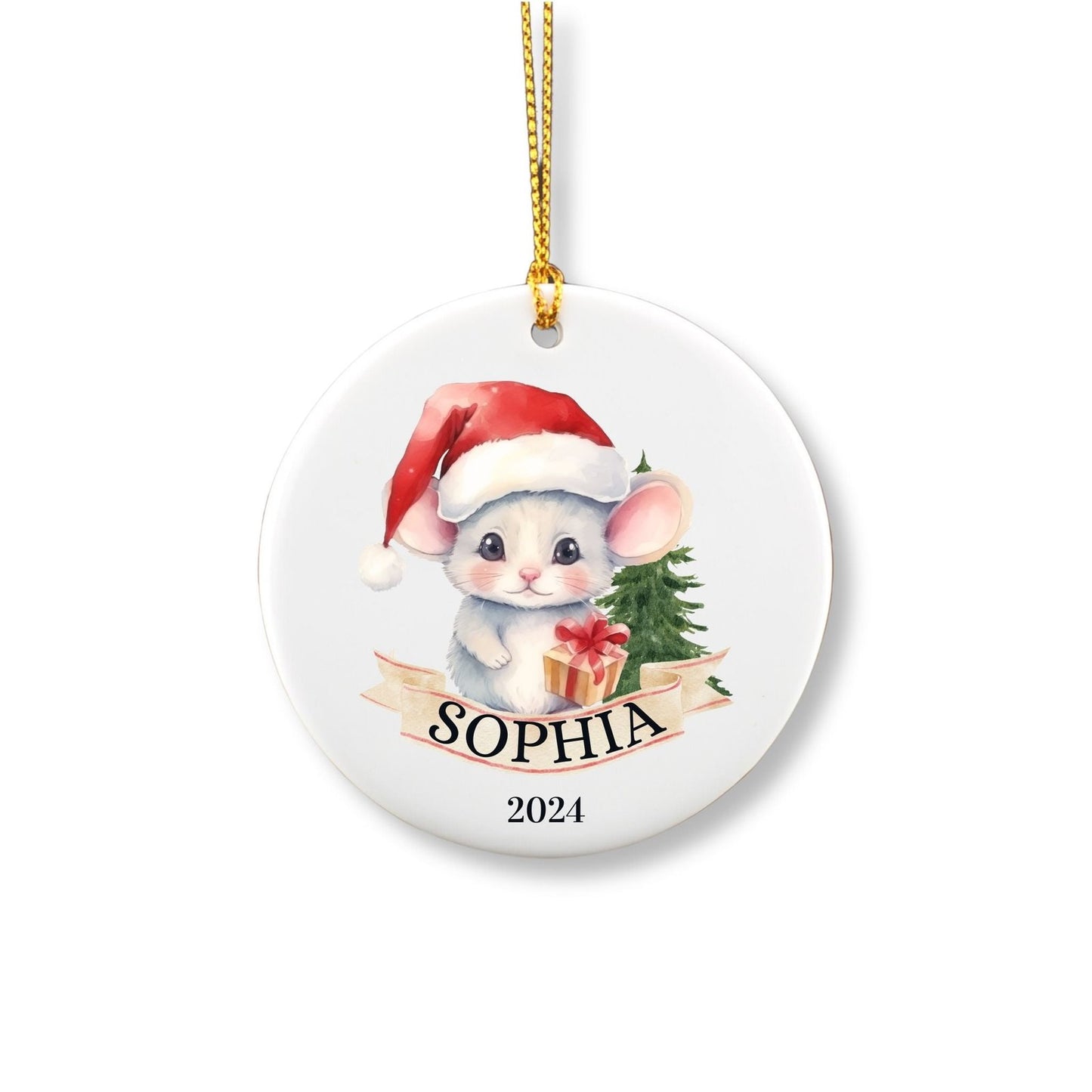 Personalized Christmas Mouse Ornament image 1