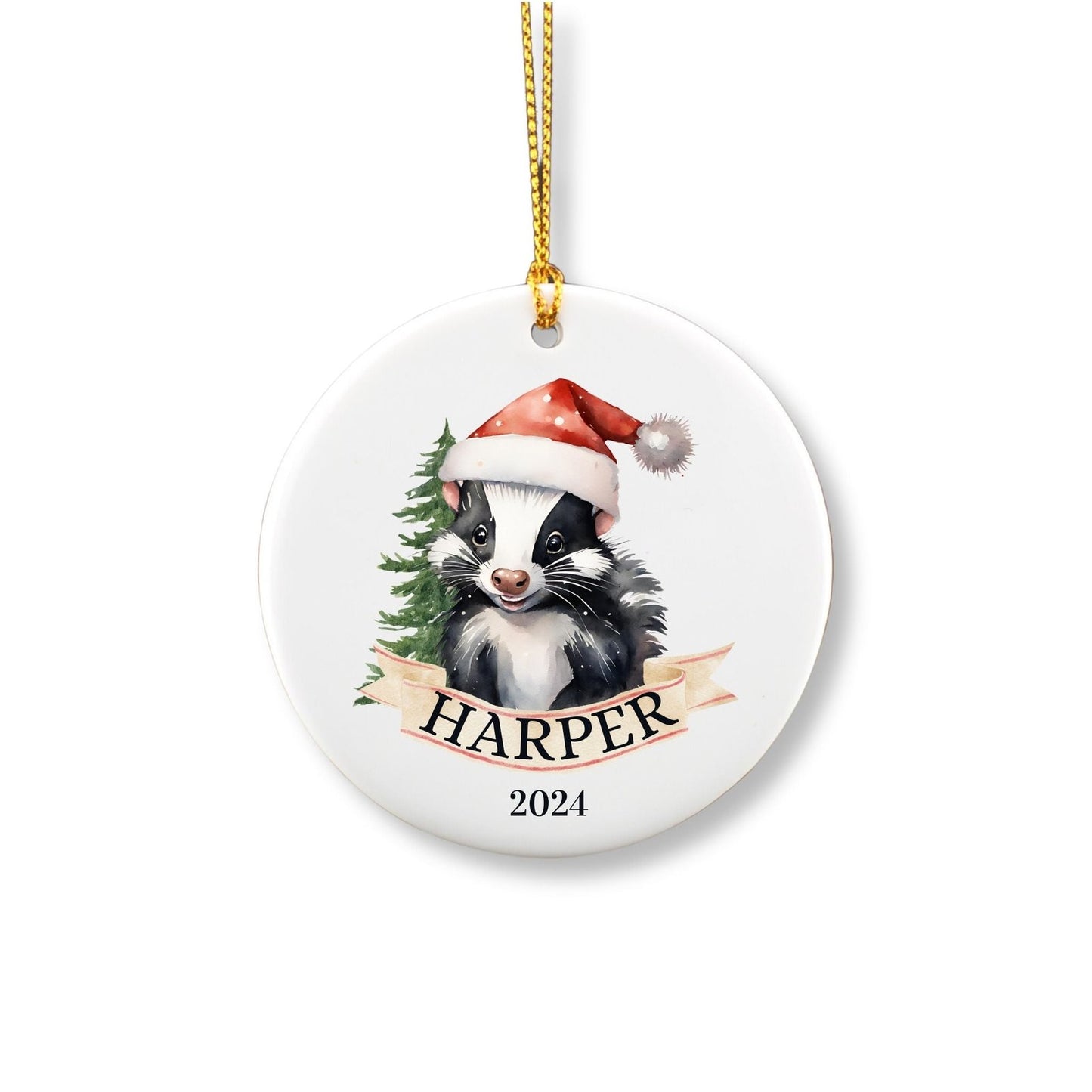 Personalized Skunk Ornament image 1