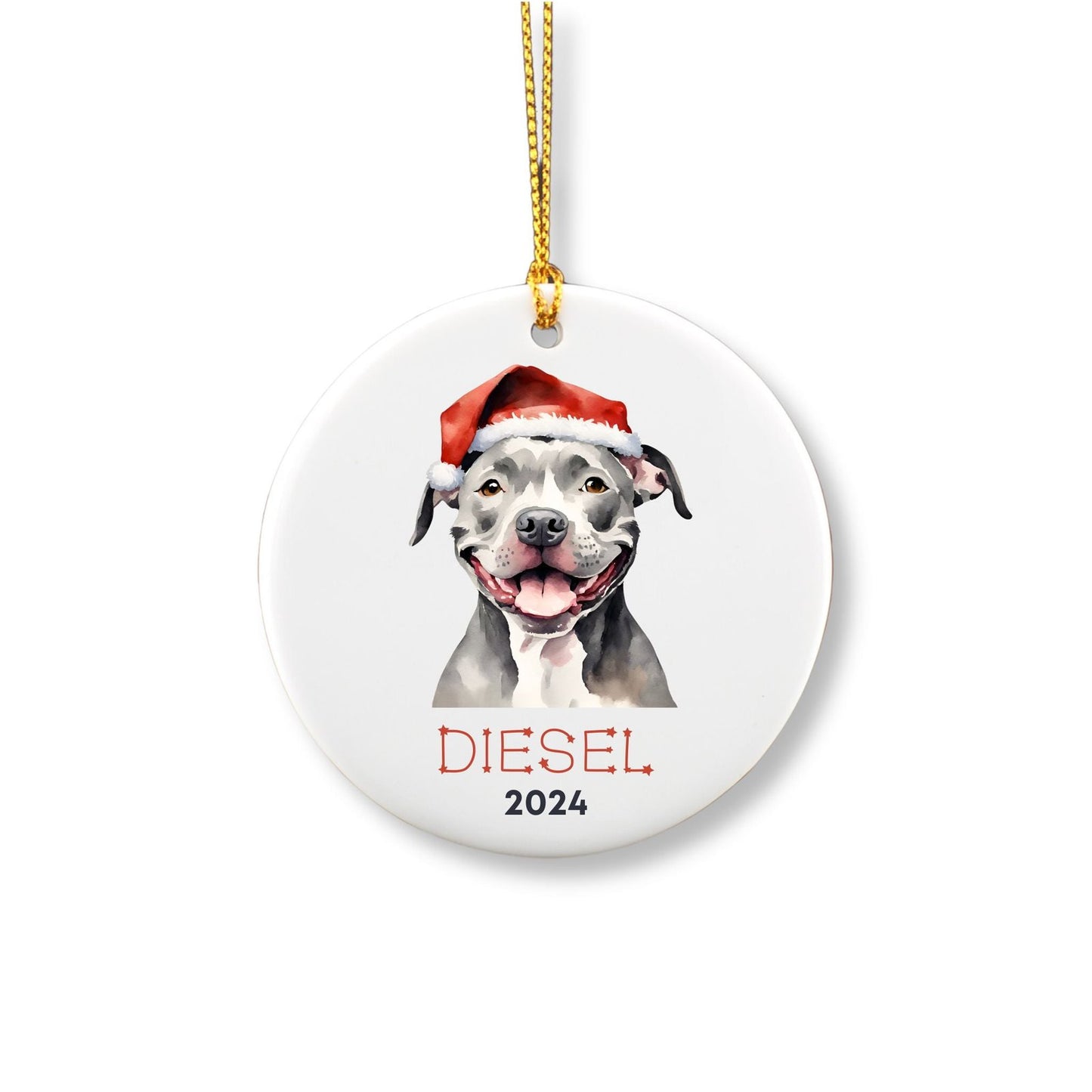 Personalized Pitbull Ornament image 2