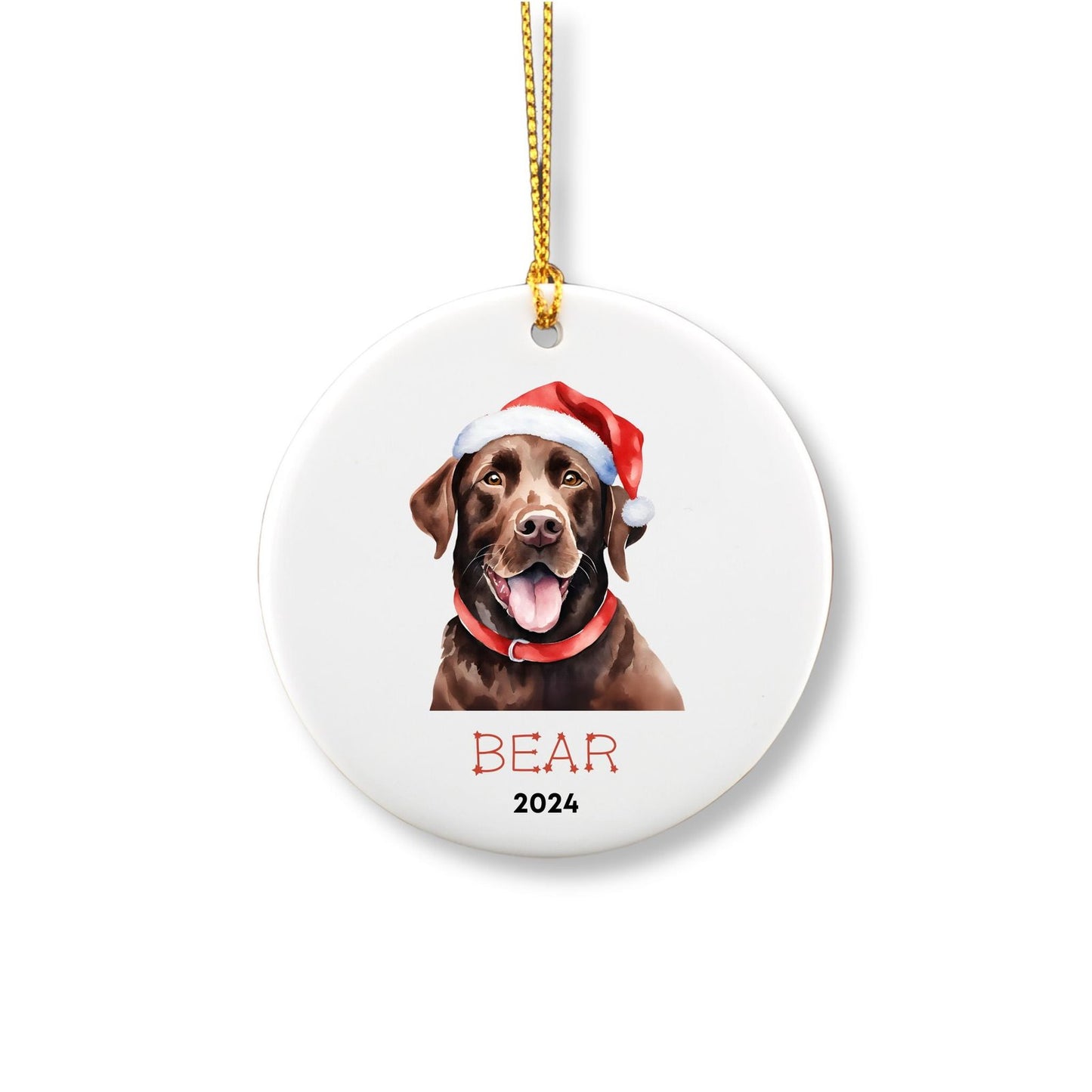 Personalized Labrador Ornament - Chocolate image