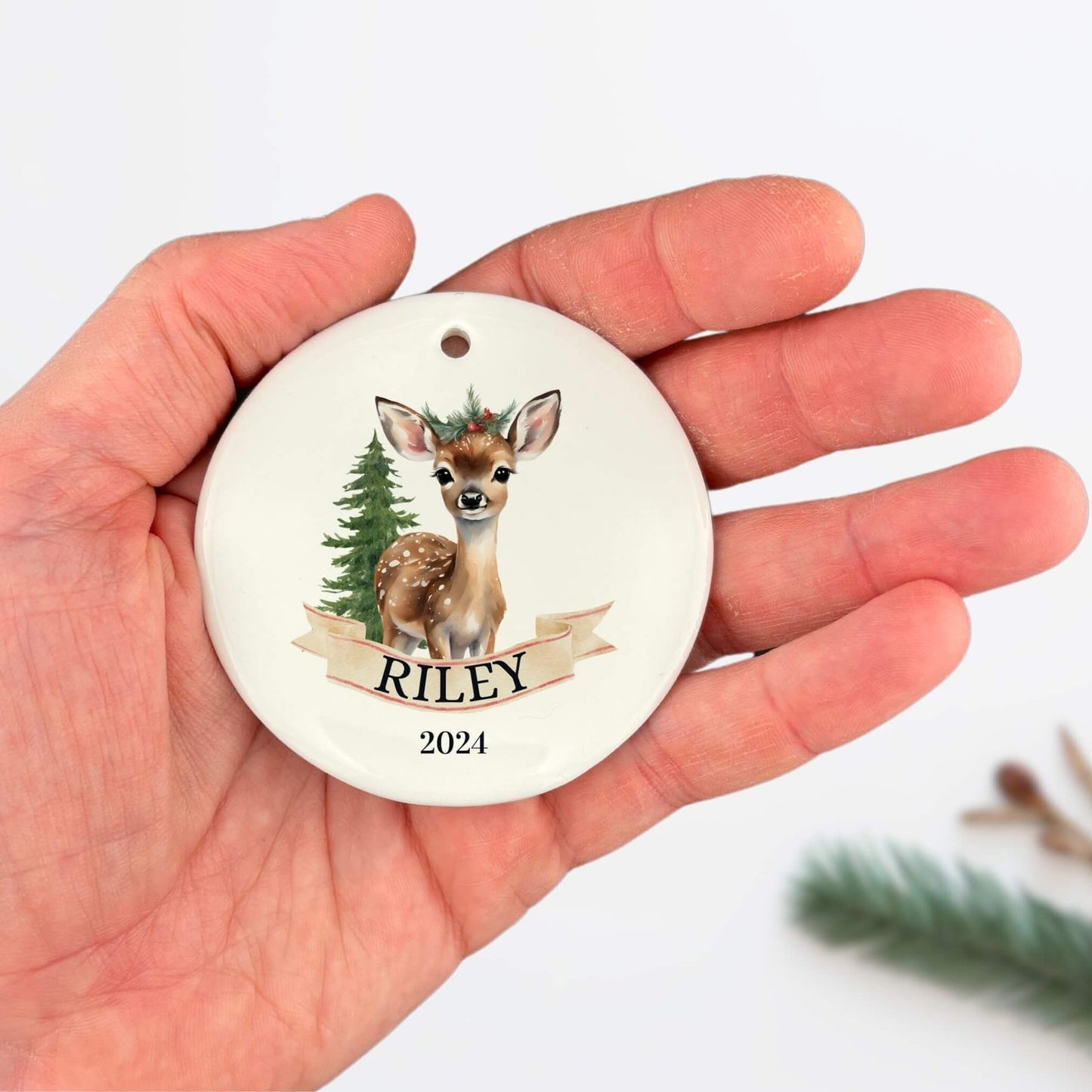 Personalized Fawn Ornament image 3