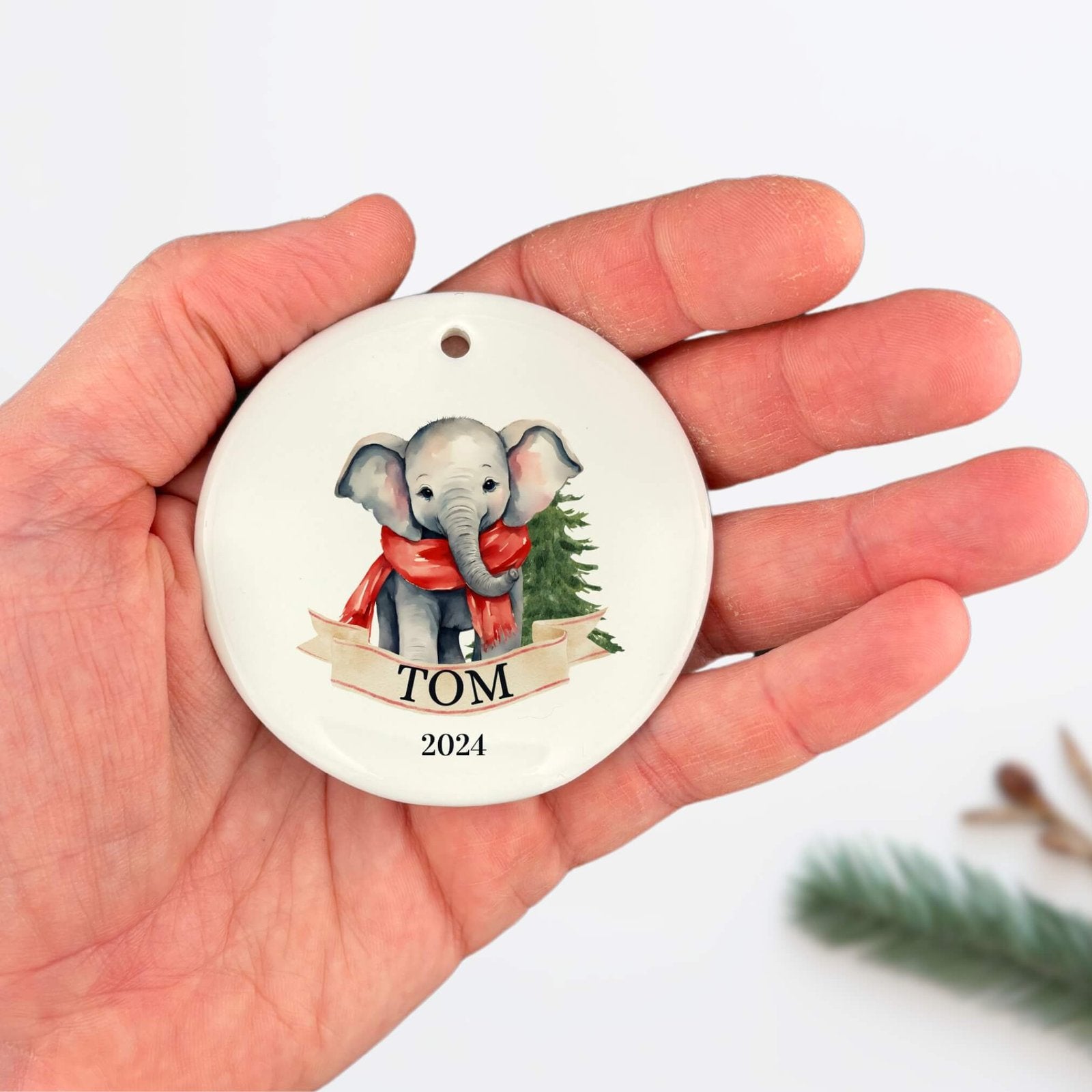 Personalized Elephant Ornament For Boys image 3