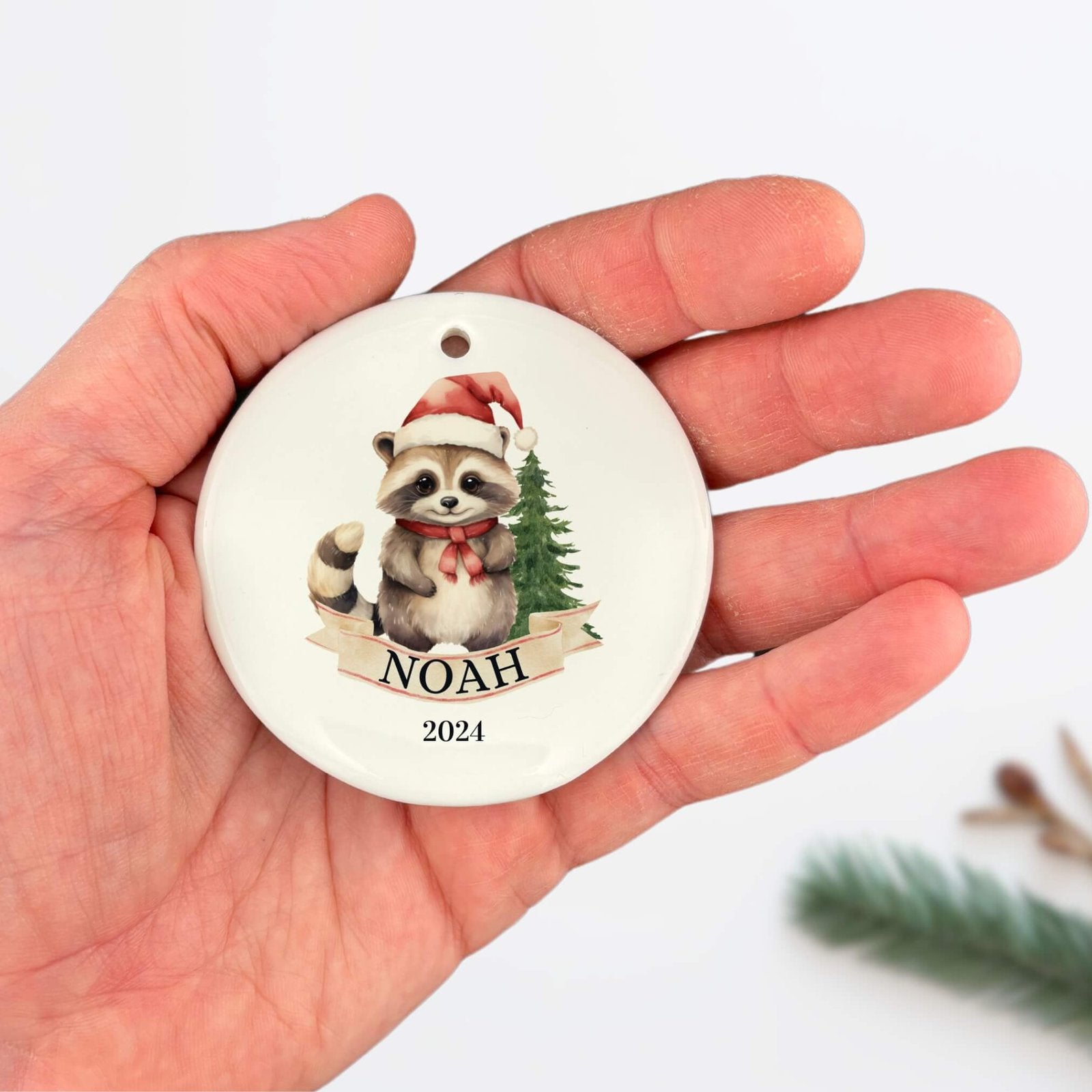 Personalized Raccoon Ornament image 2