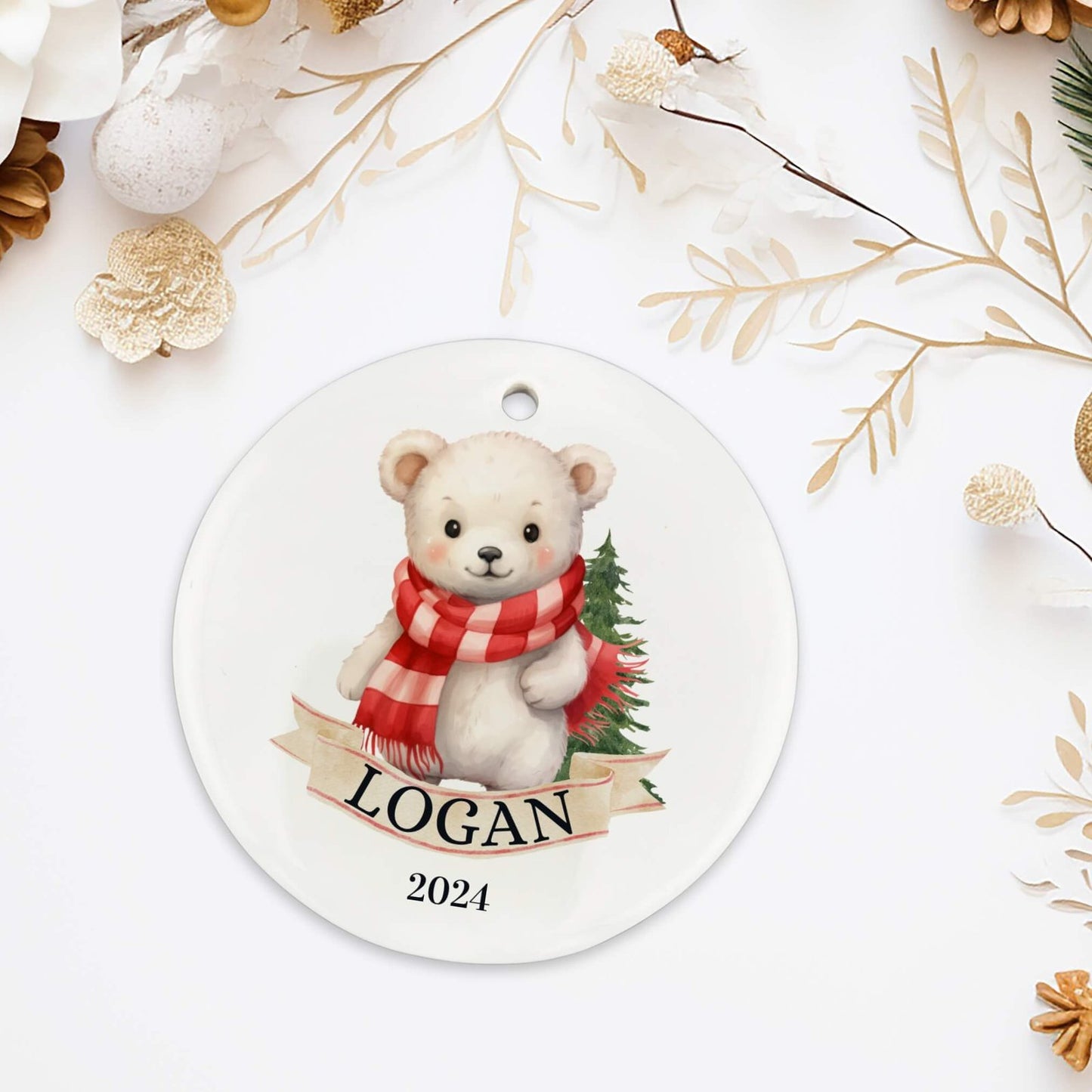 Personalized Polar Bear Ornament image 2