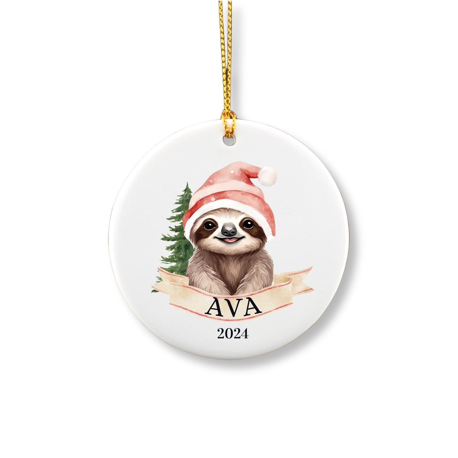 Personalized Sloth Ornament image 0