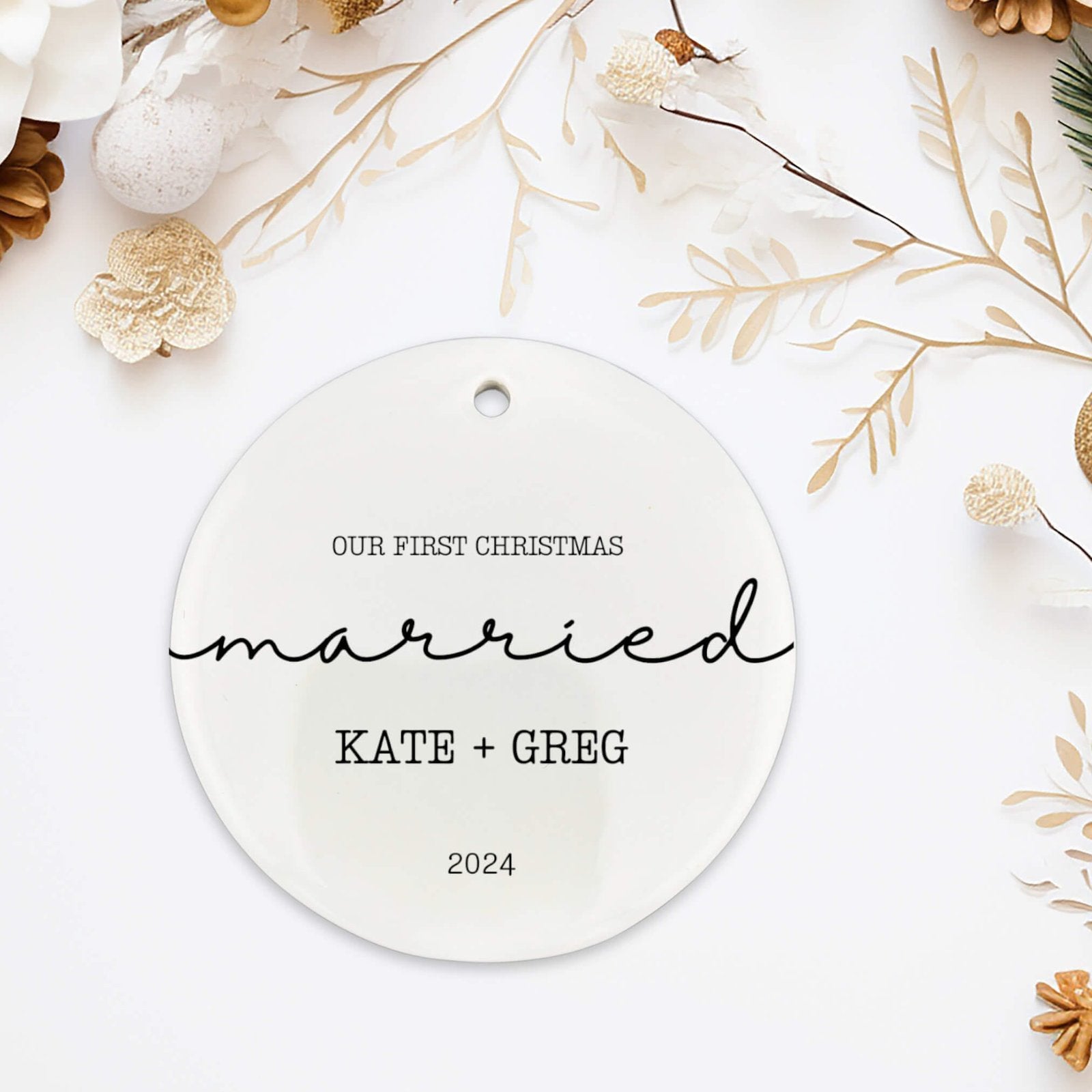 Personalized Married Ornament image 4