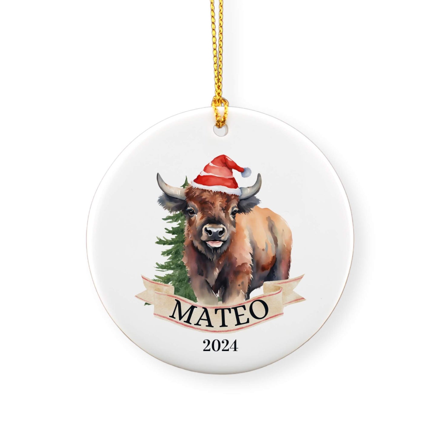 Personalized Bison Ornament