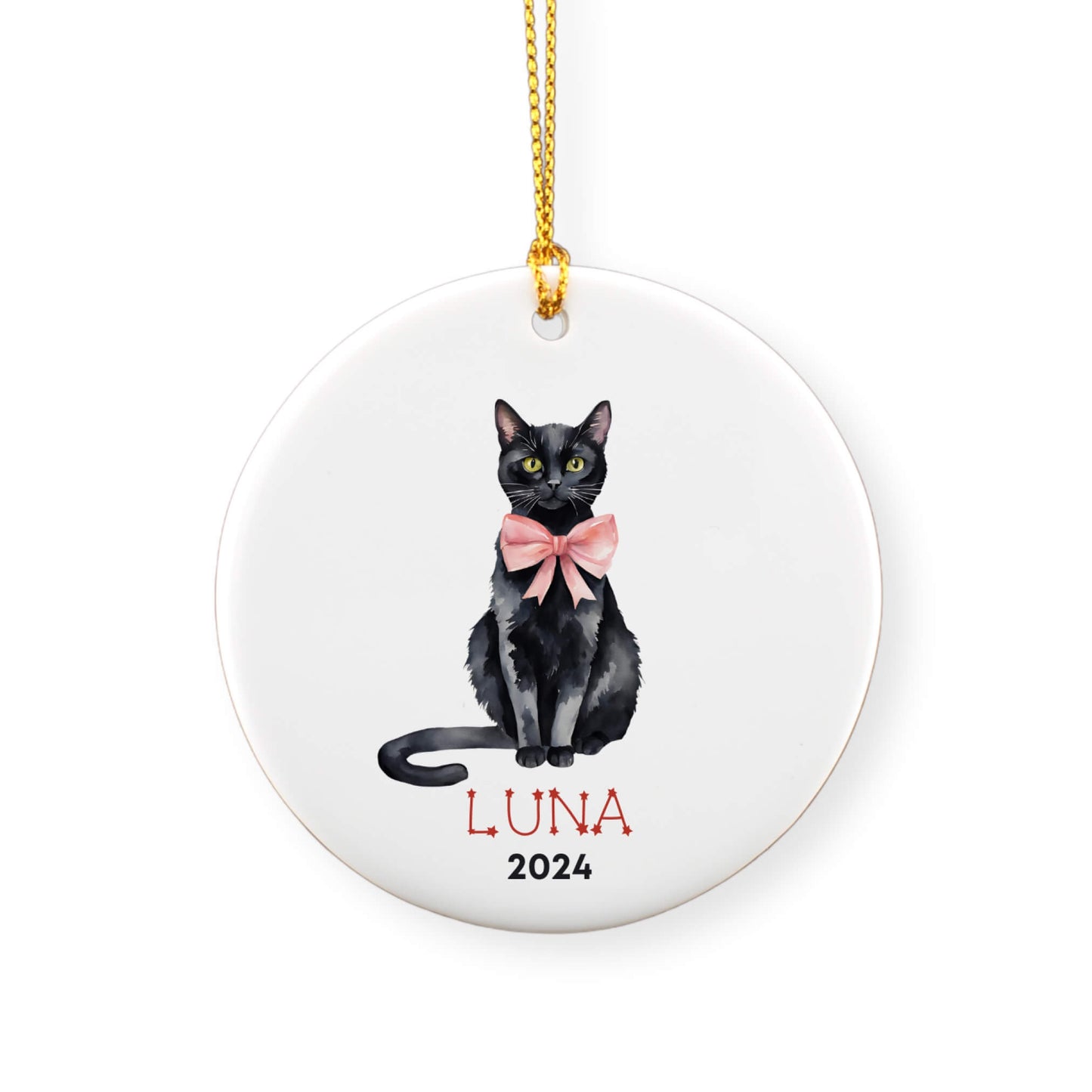 Personalized Black Cat Ornament