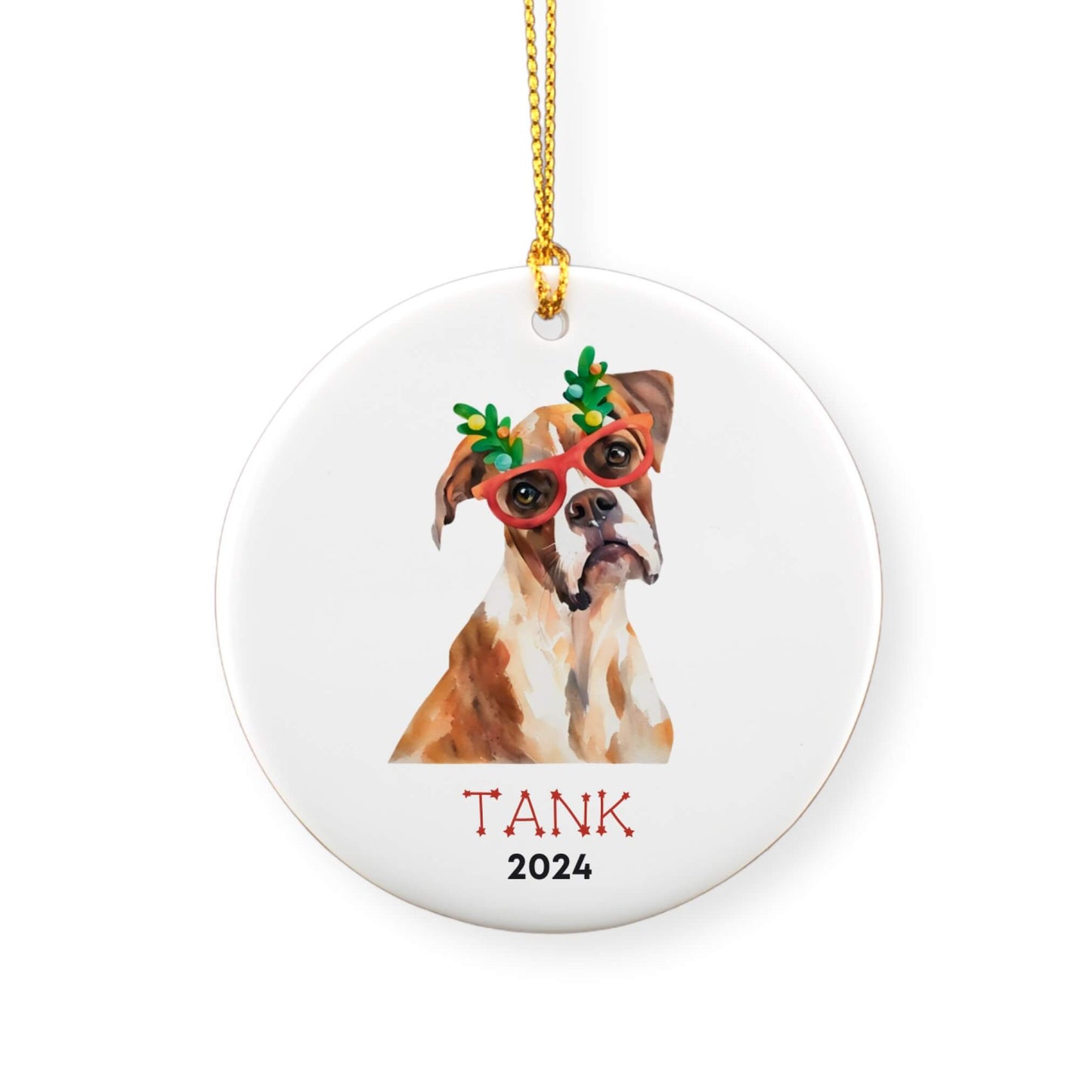 Personalized Boxer Dog Ornament