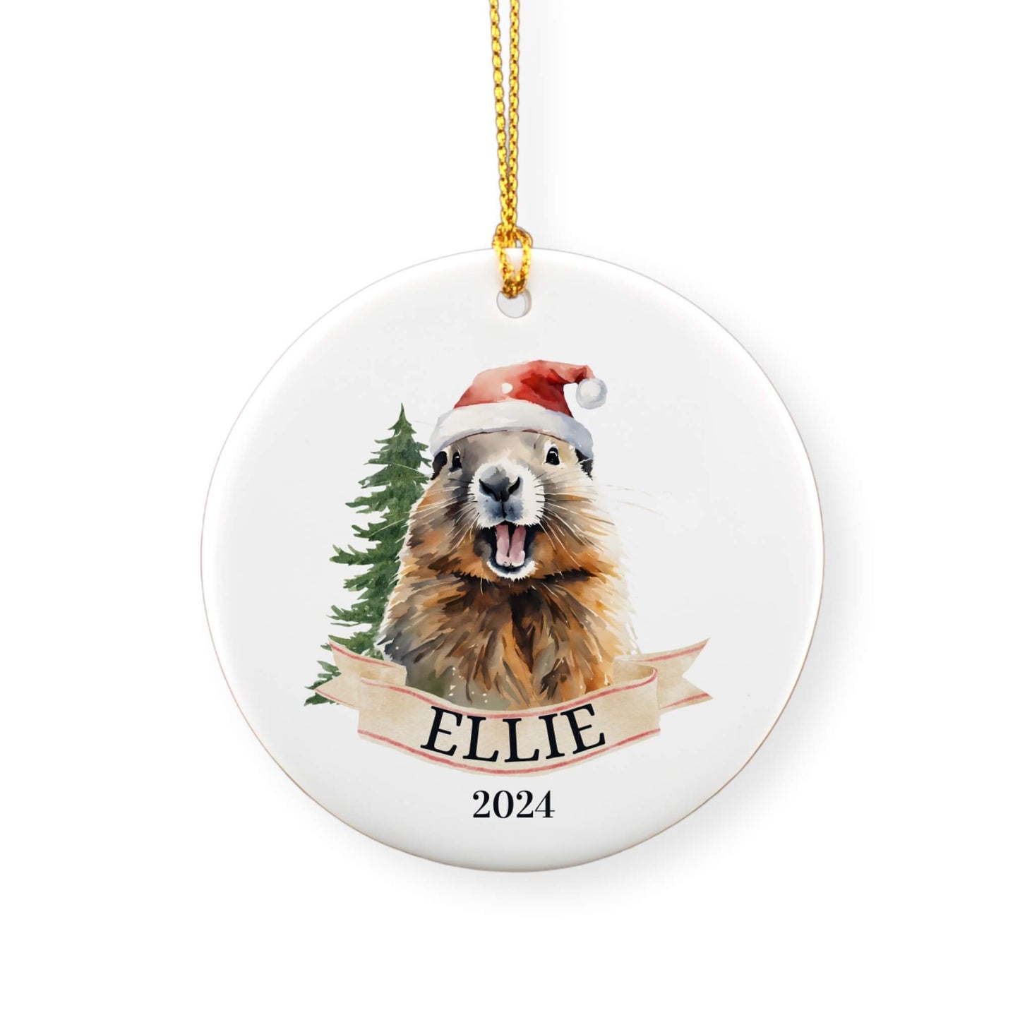 Personalized Marmot Ornament