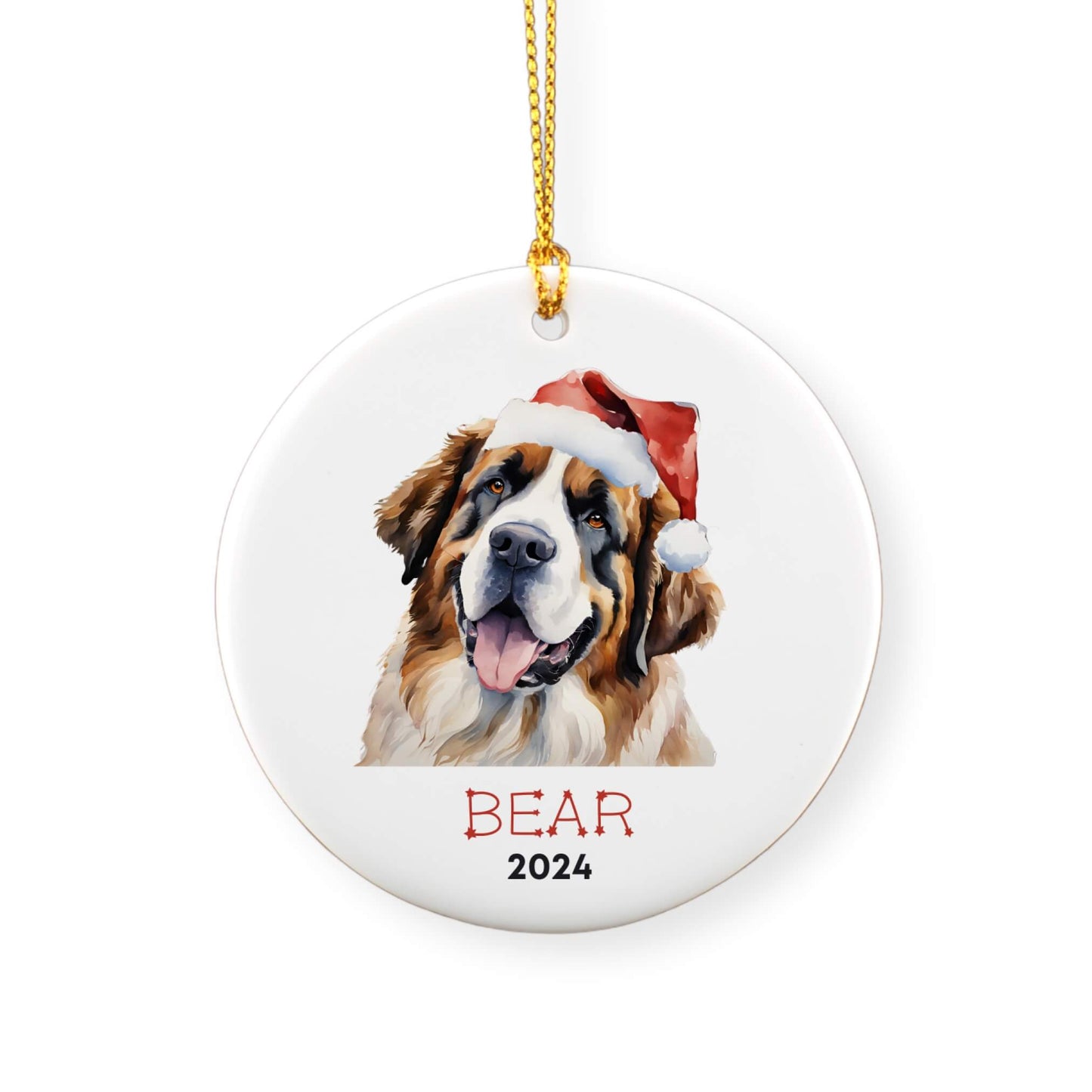 Personalized Saint Bernard Dog Ornament