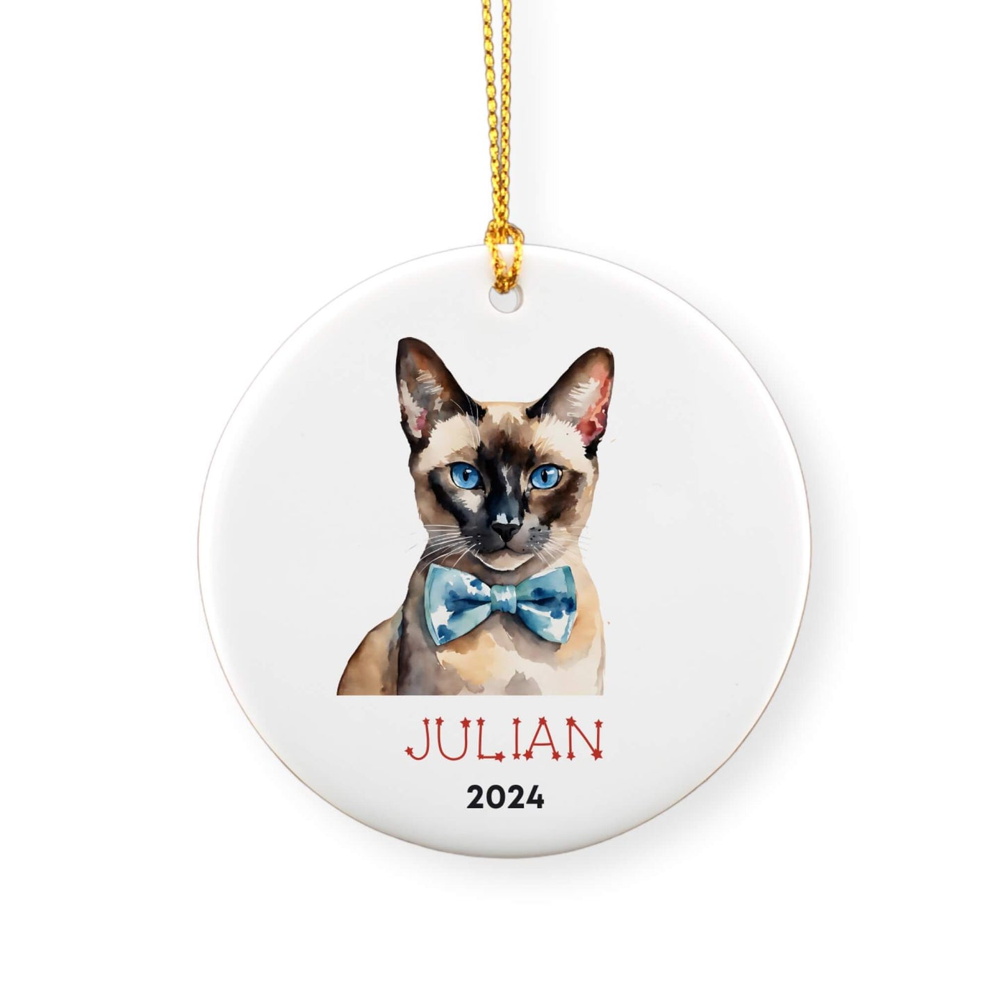 Personalized Siamese Cat Ornament