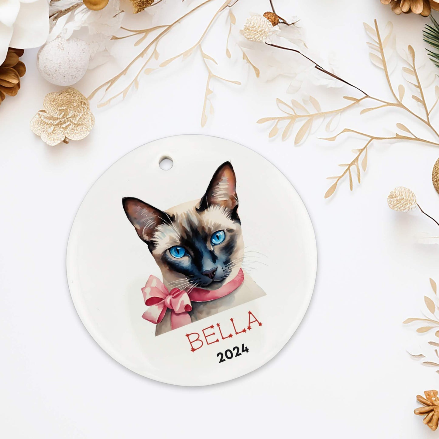 Personalized Siamese Cat Ornament