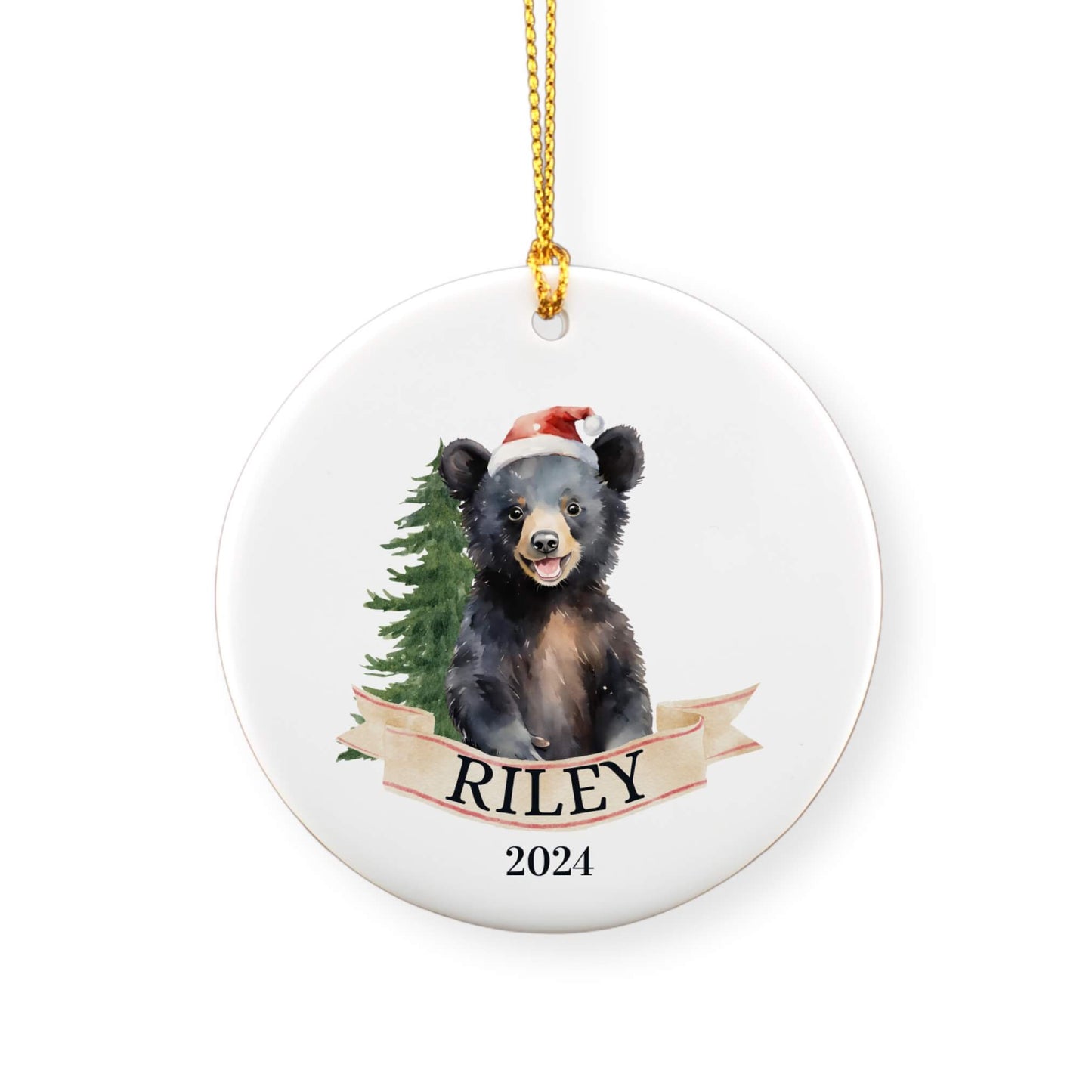 Personalized Black Bear Ornament