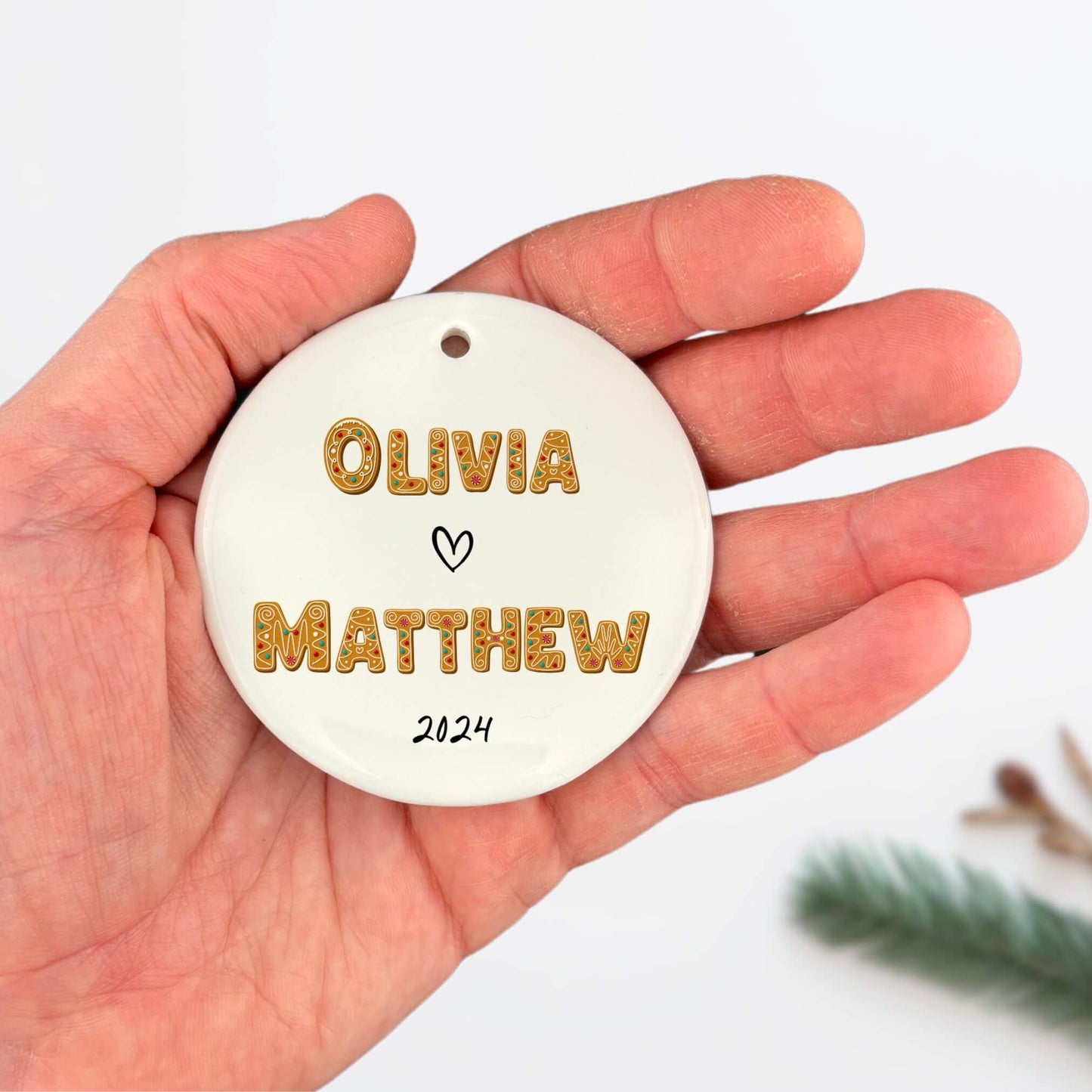 Personalized Gingerbread Ornament for Couples