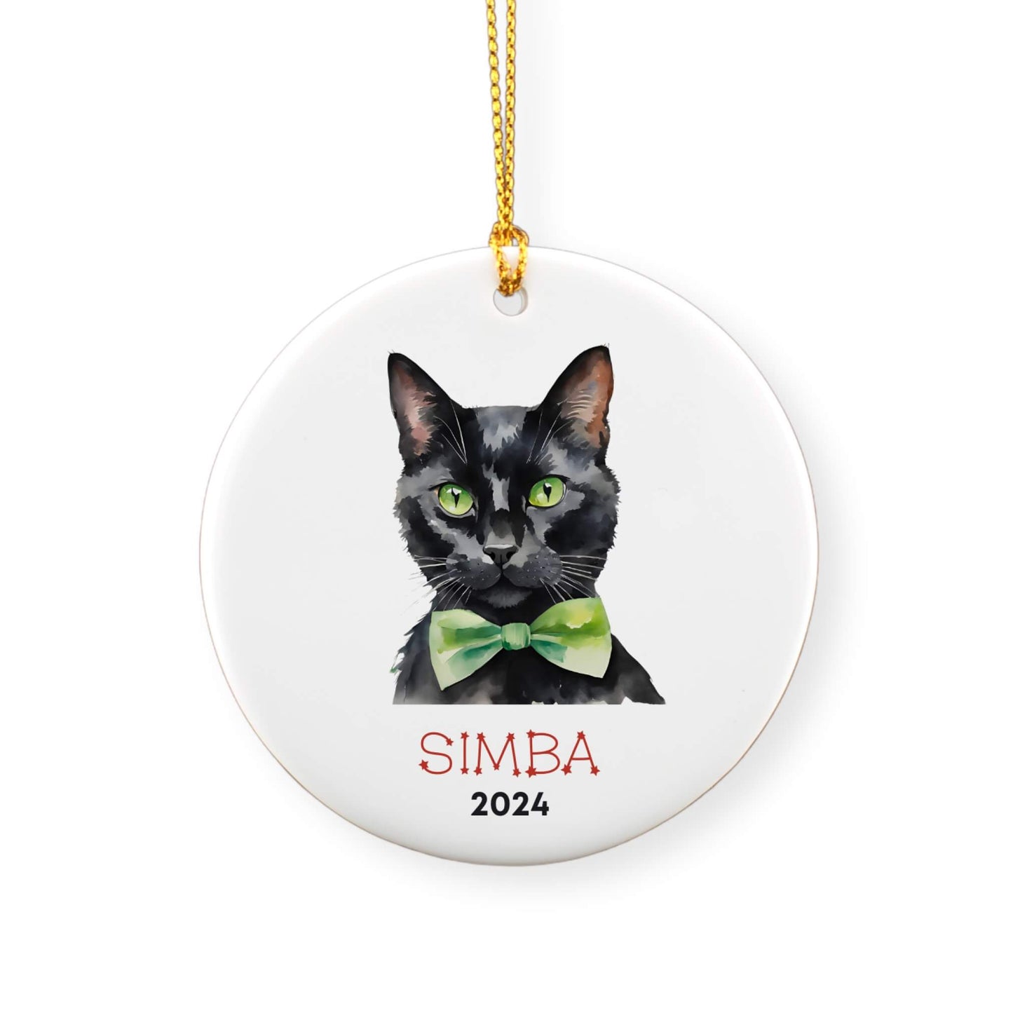 Personalized Black Cat Ornament