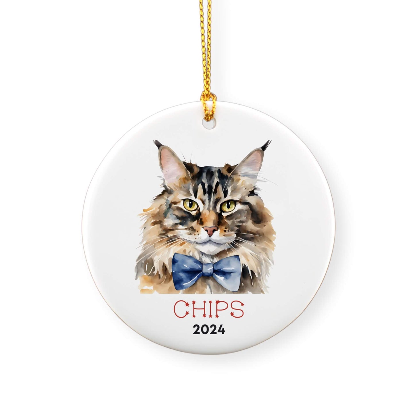 Personalized Maine Coon Cat Ornament