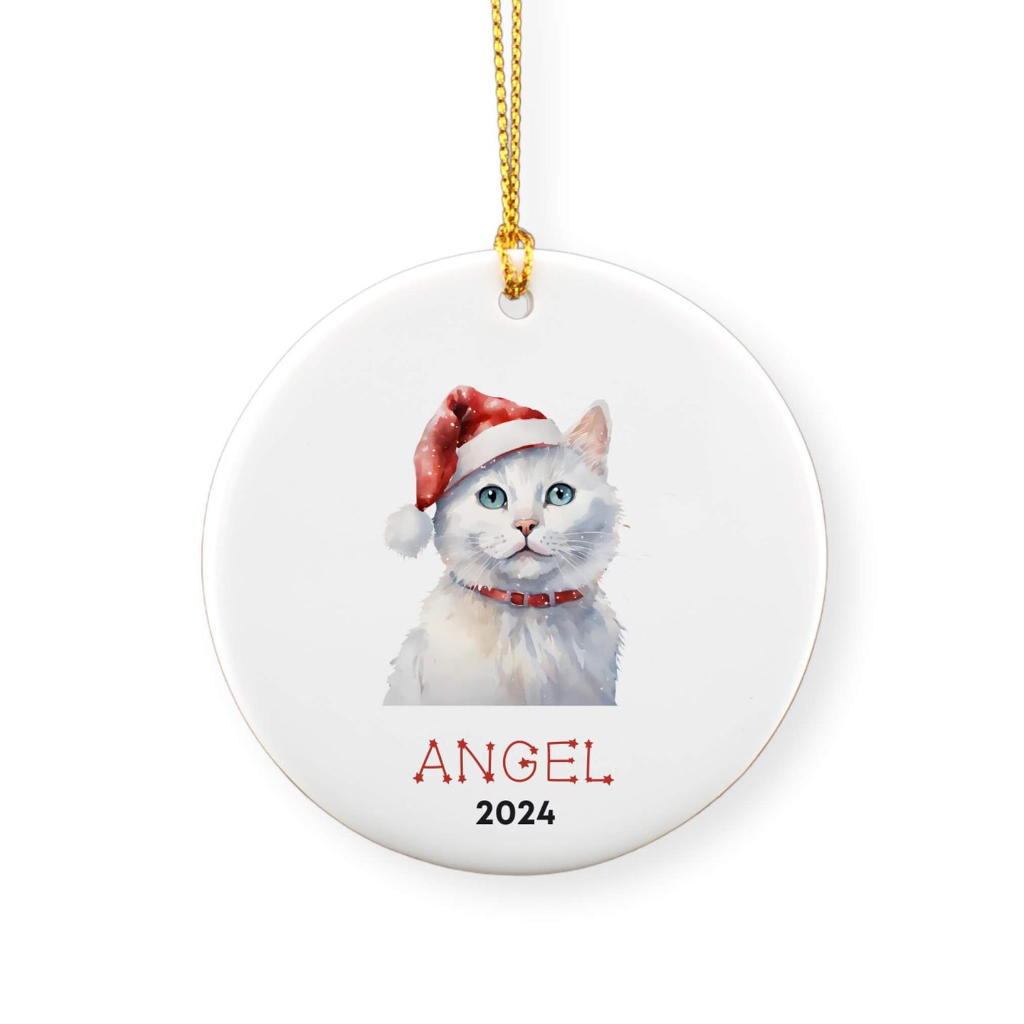 Personalized White Cat Ornament