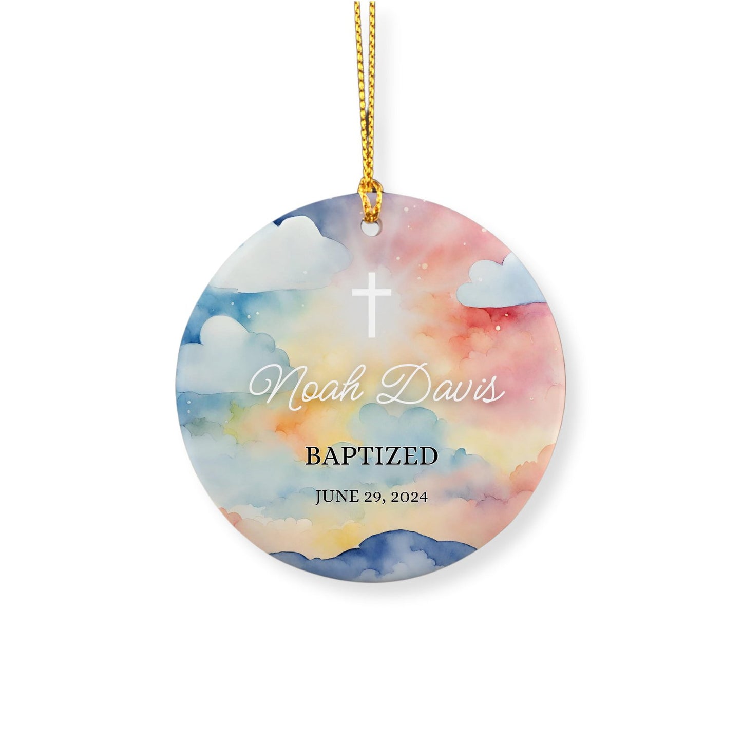 Personalized Baptism Ornament for Little Boys image 0