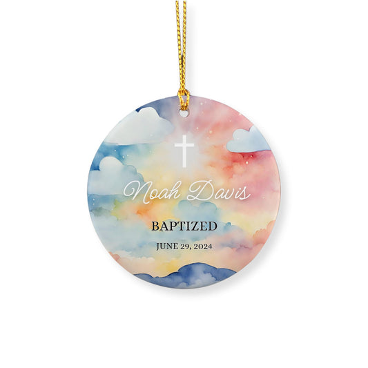 Personalized Baptism Ornament for Little Boys image 0