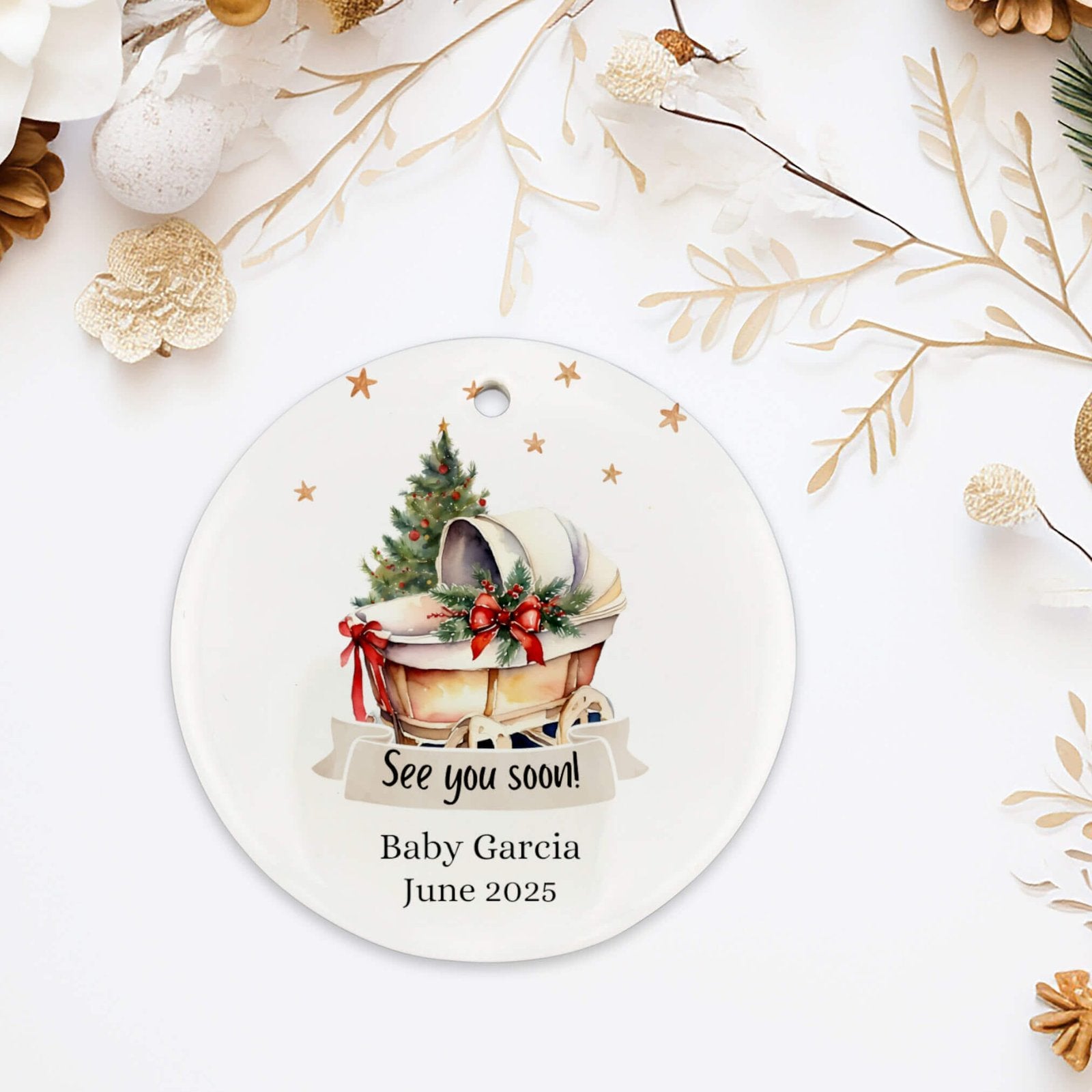 Personalized Pregnancy Announcement Ornament image 3