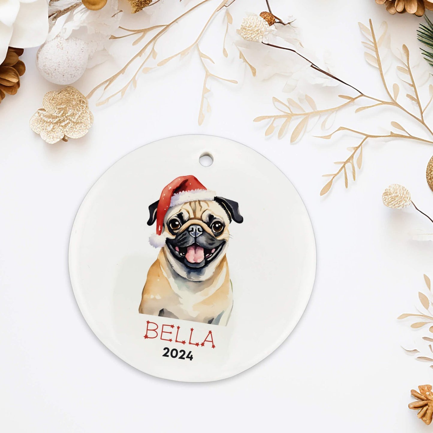 Personalized Pug Ornament image 3