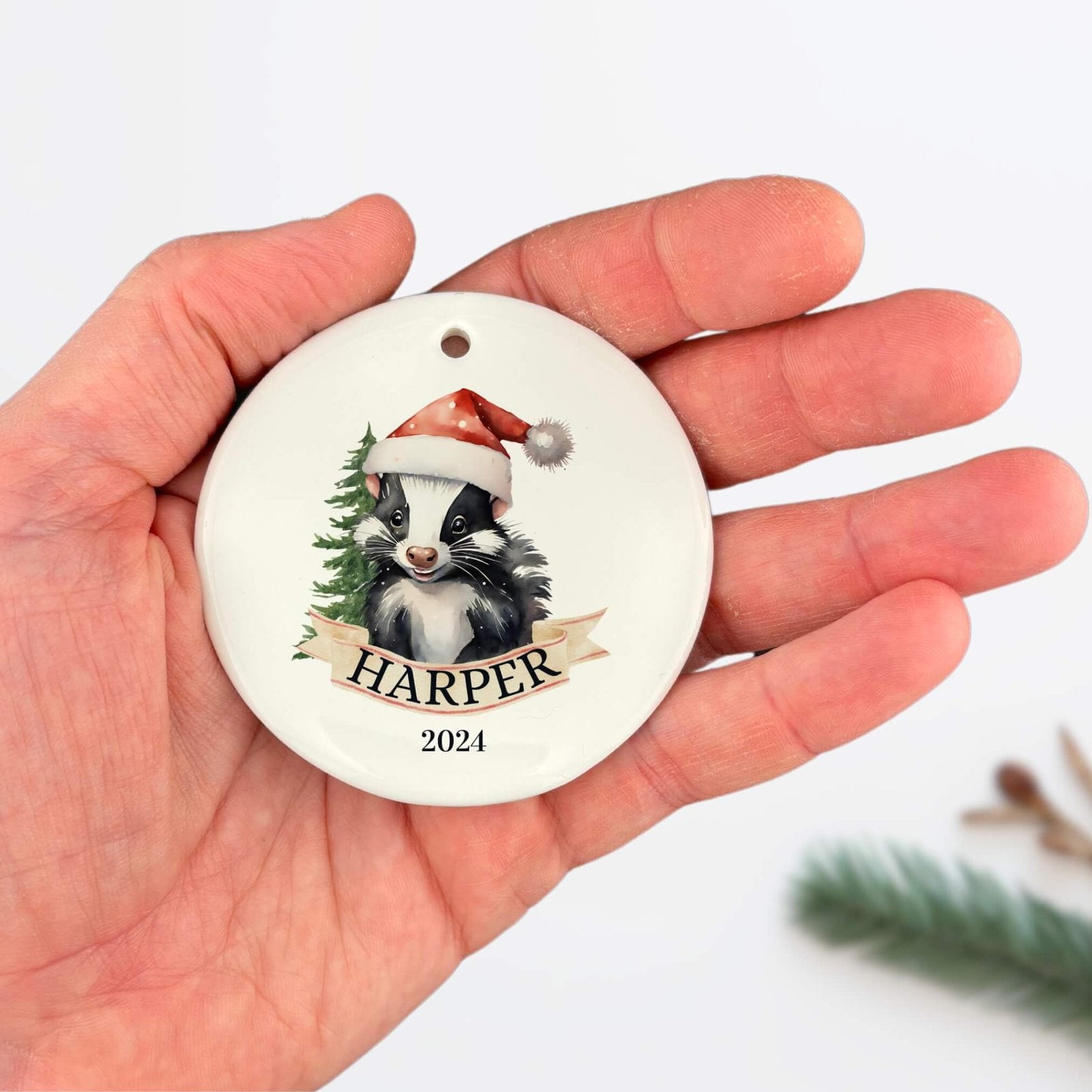 Personalized Skunk Ornament image 3