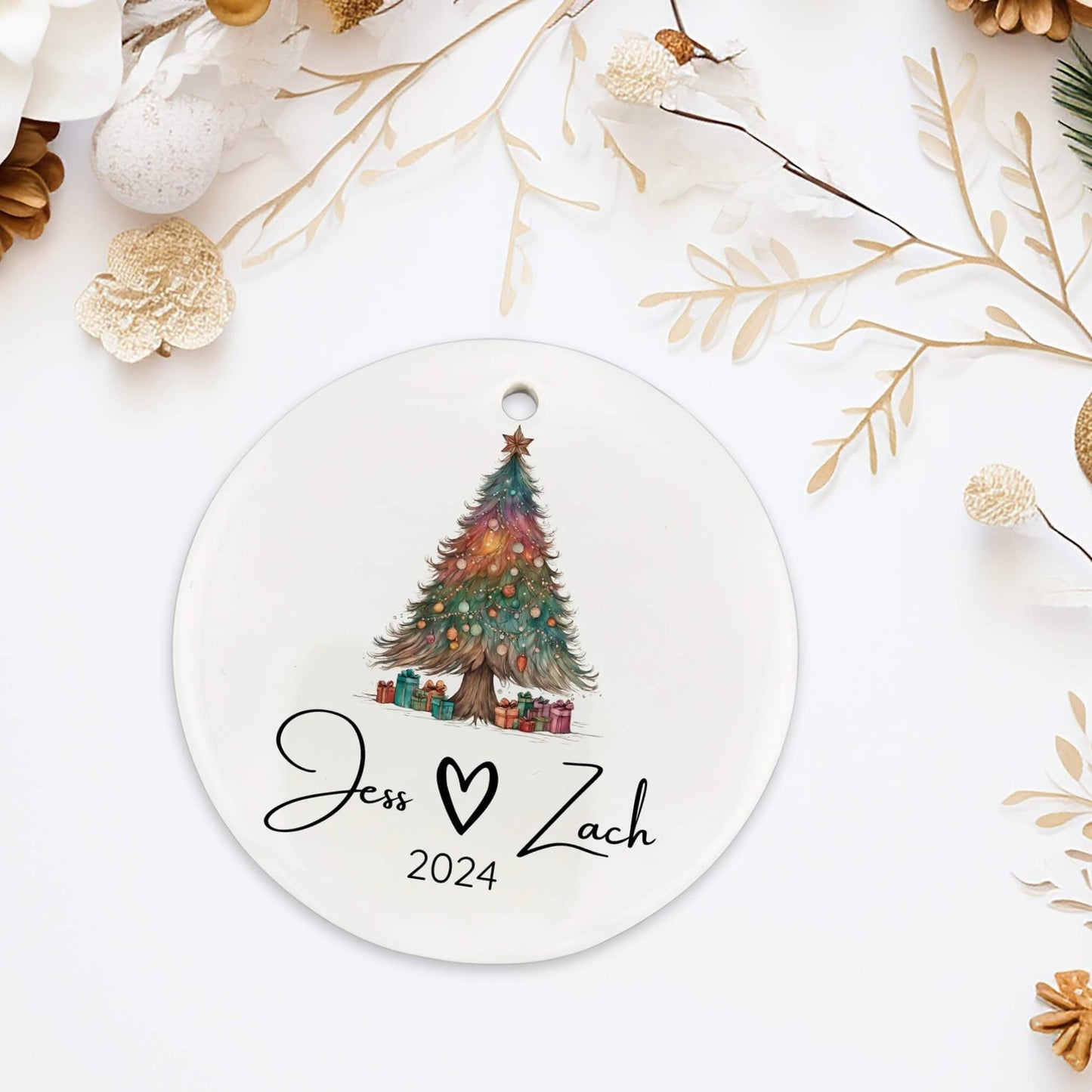 Personalized Bohemian Christmas Tree Ornament image 2