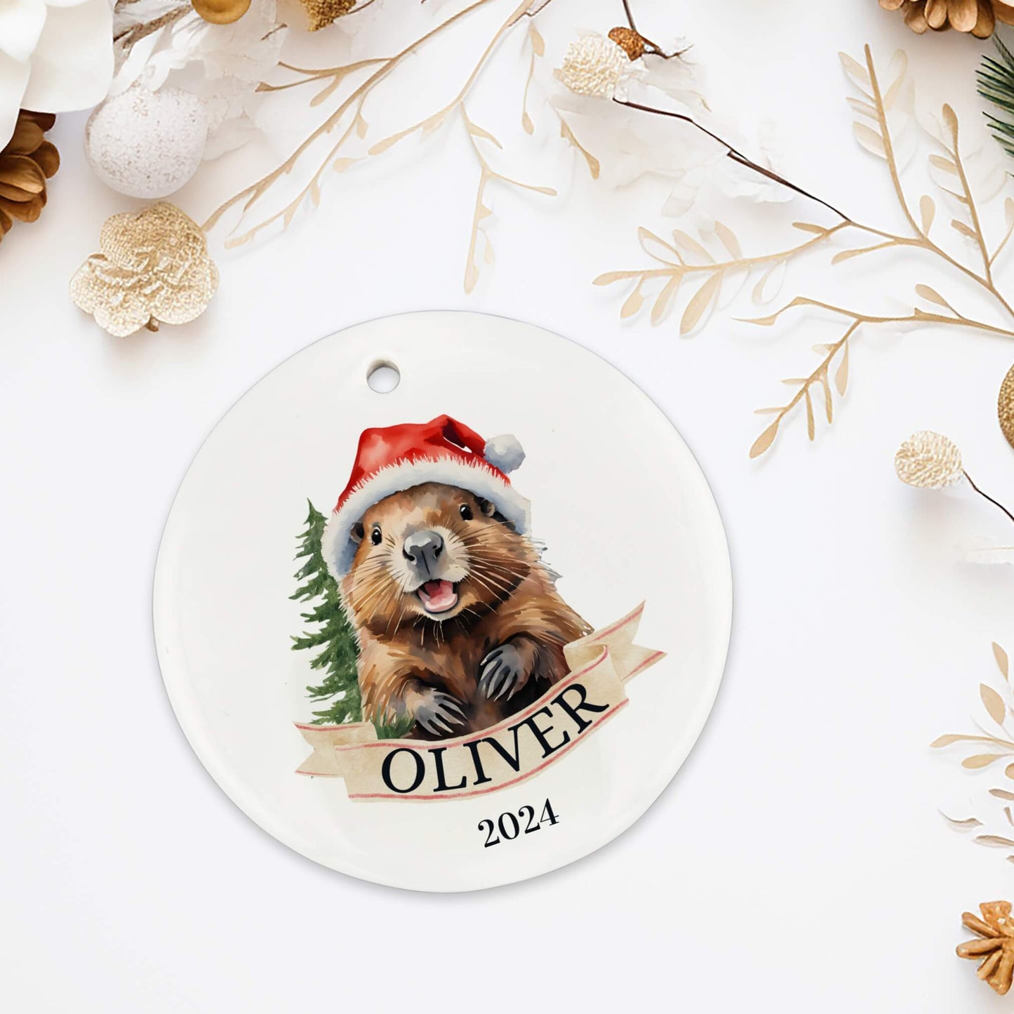 Personalized Beaver Ornament