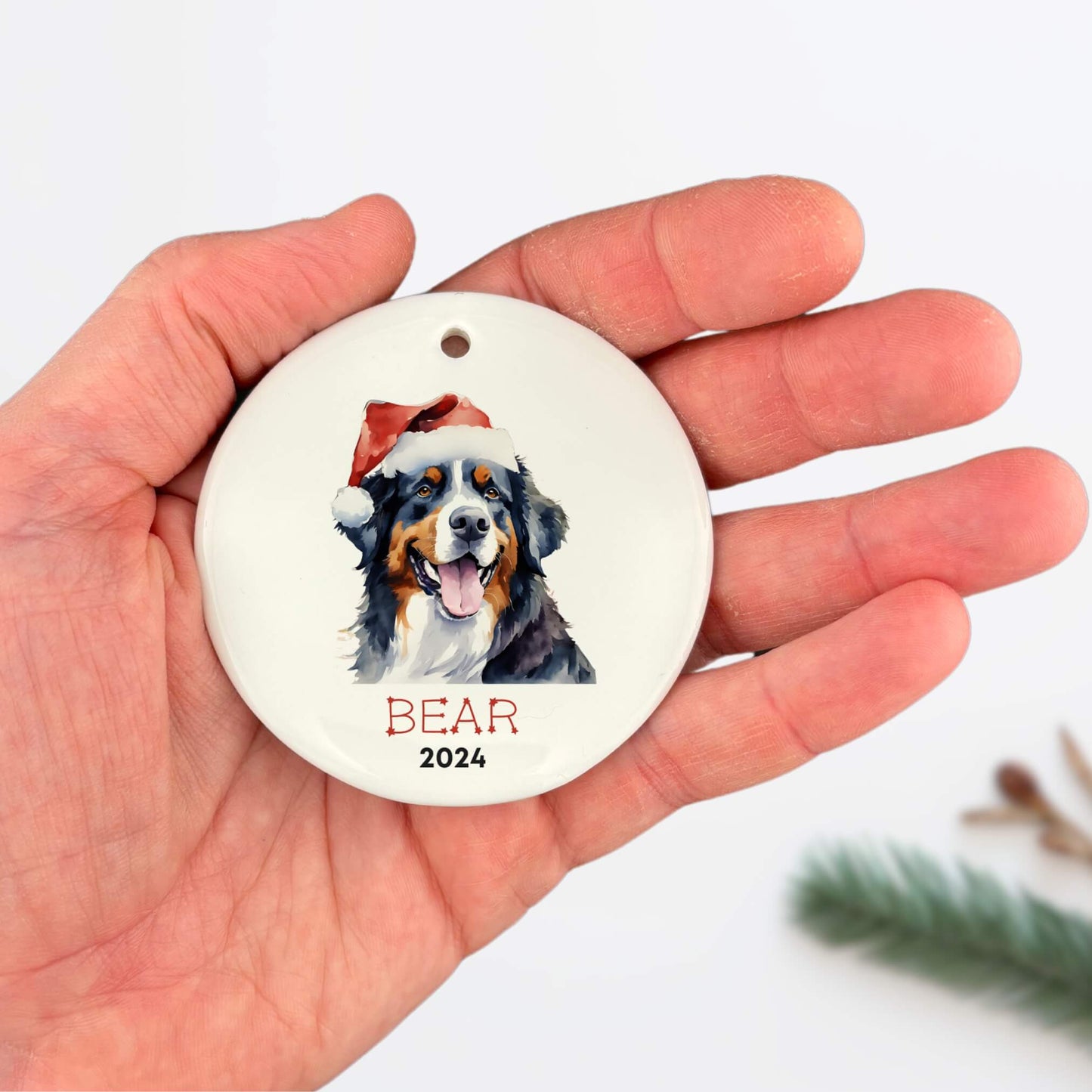 Personalized Bernese Mountain Dog Ornament