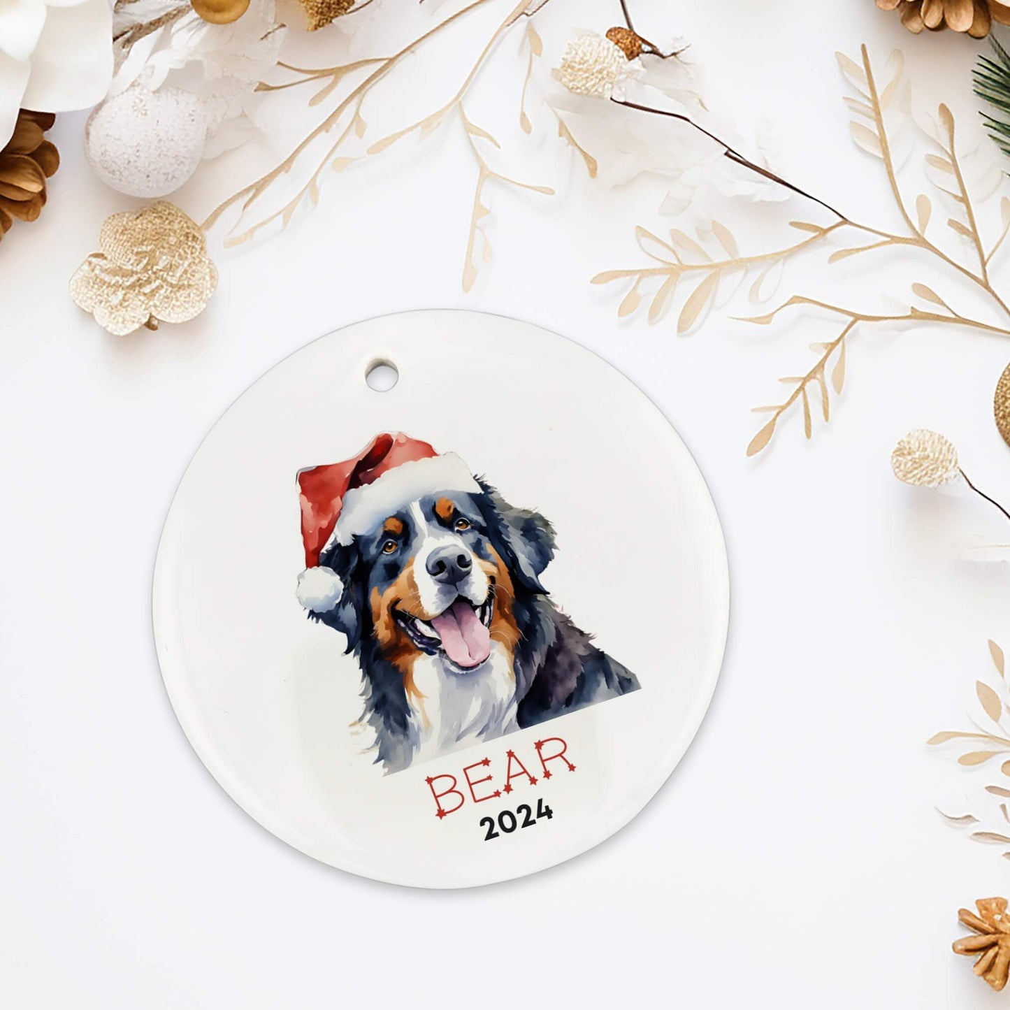 Personalized Bernese Mountain Dog Ornament