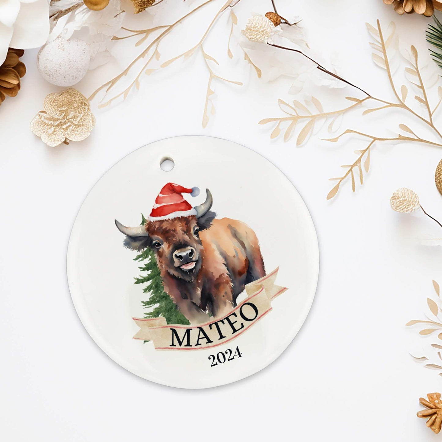 Personalized Bison Ornament